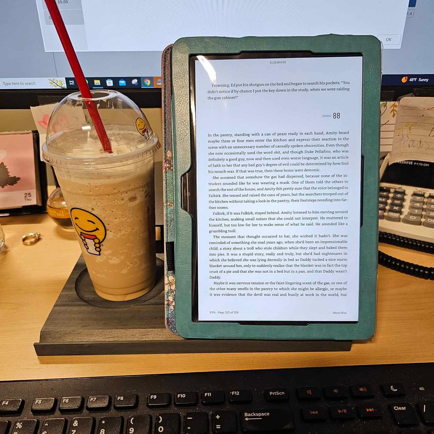 LITIVY Wooden Book Holder with Drink Holder, Wooden Triangle Bookmark Reading Rest with Slotted