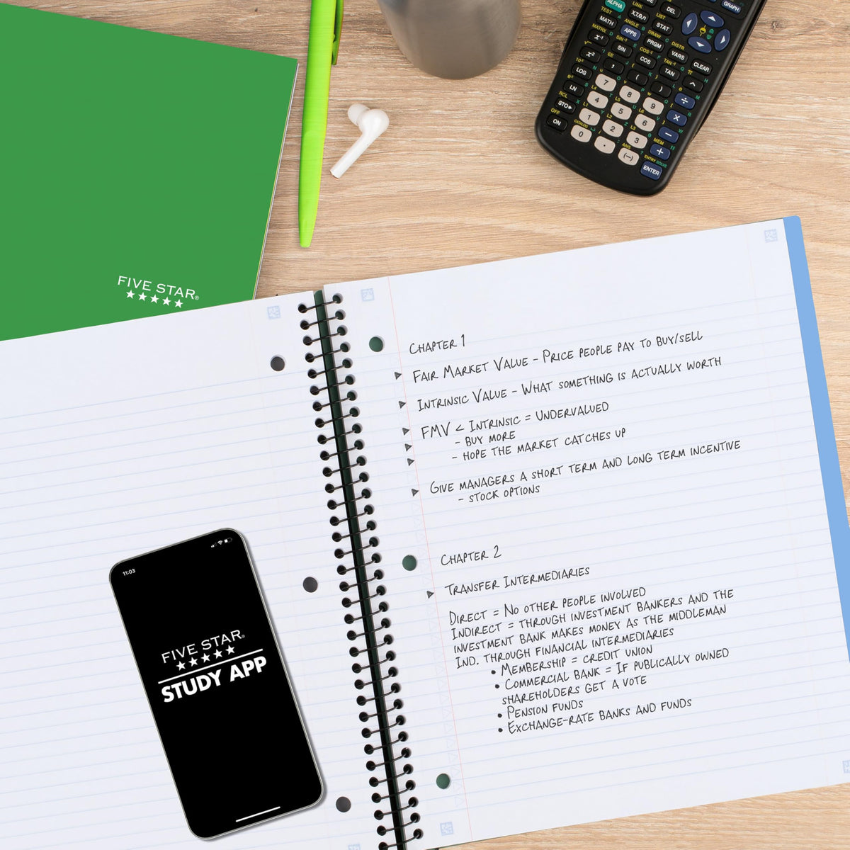 Five Star Advance Spiral Notebook + Study App, 1 Subject, College Ruled Paper, 8-1/2" x 11", 100