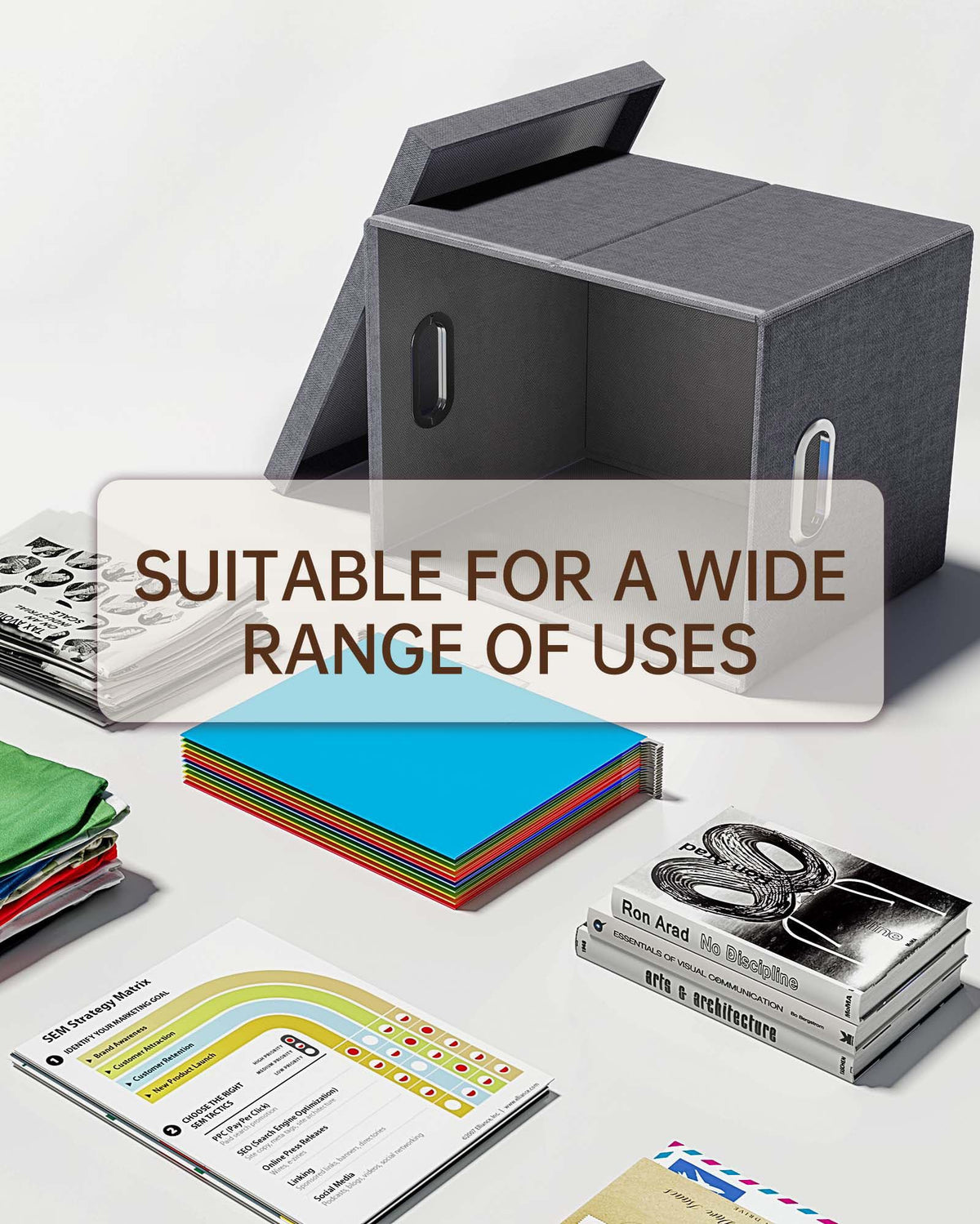 Oterri File Organizer, File Box, File Cabinet for Letter File Folder Storage, Hanging File