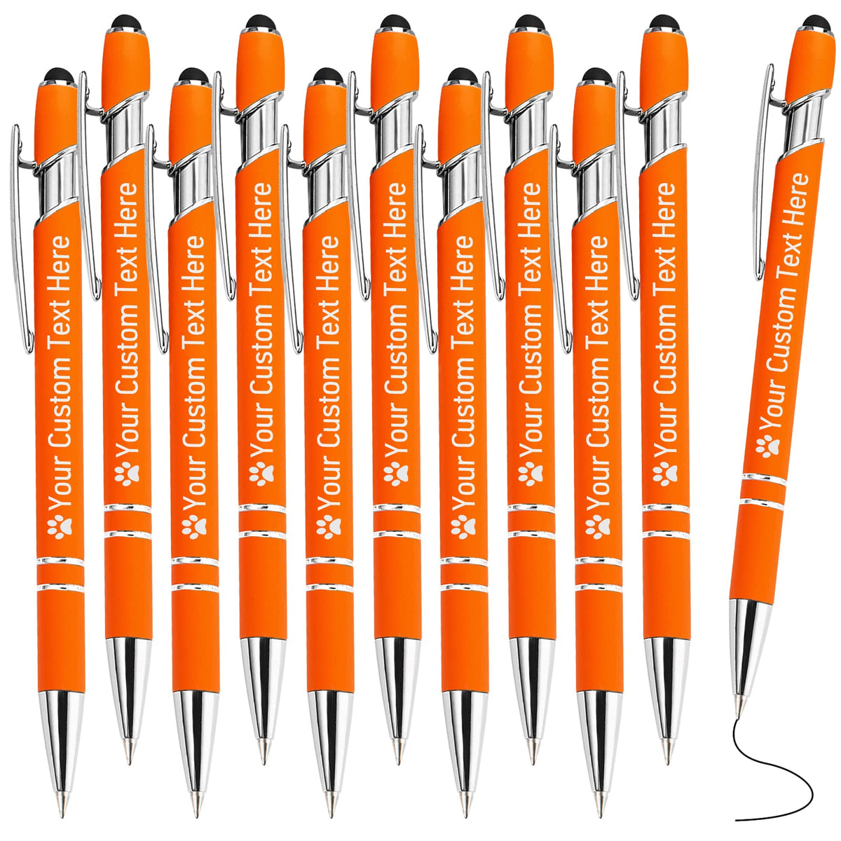 STREADVE Personalized Custom Pens with Name Engraved Logo Text Pen, Pack of 10 Customized Smooth