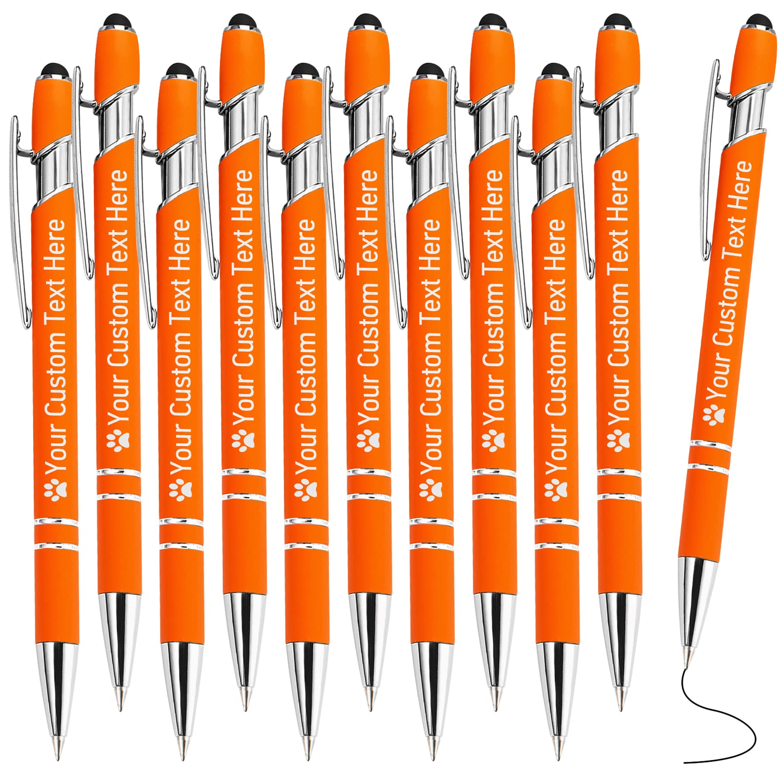 STREADVE Personalized Custom Pens with Name Engraved Logo Text Pen, Pack of 10 Customized Smooth