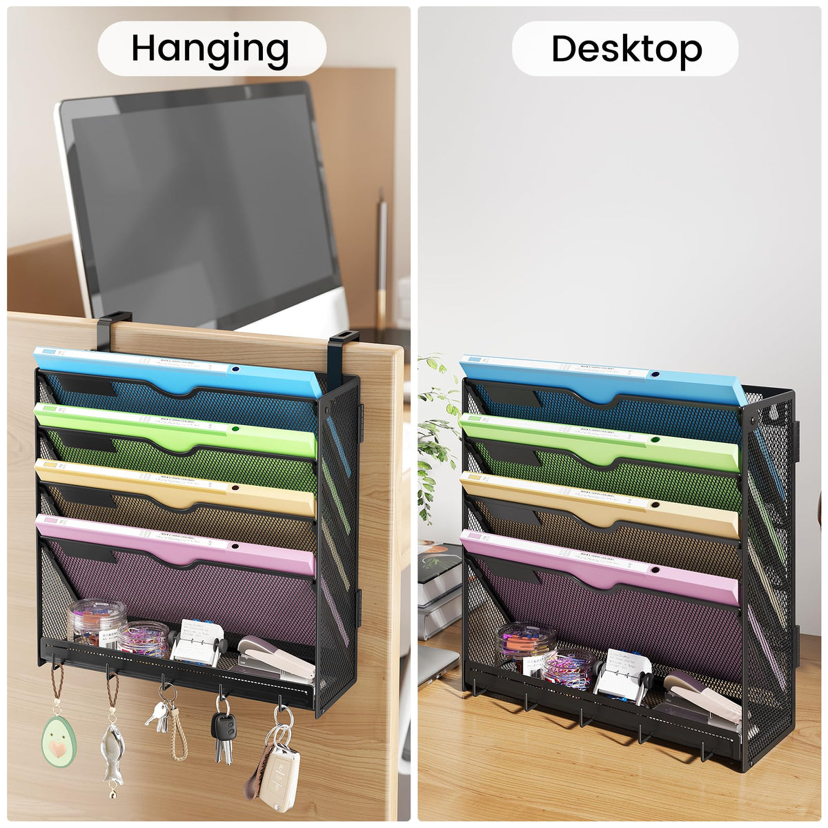 Kinkota Hanging Wall File Organizer 5-Tier Wall Mount Mail Organizer