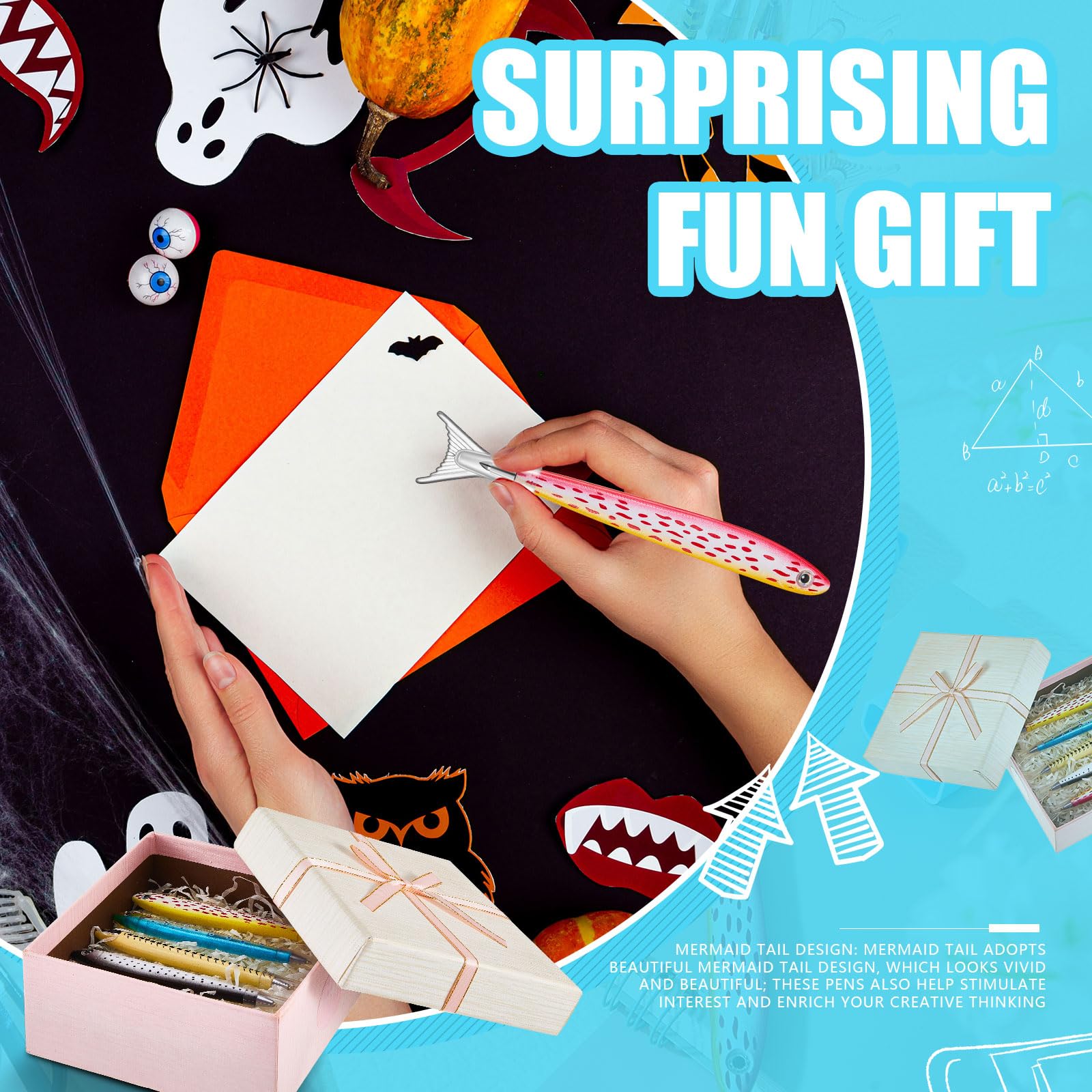 Outus Fish Ballpoint Pens Novelty Kawaii Fish Pens 0.7 mm Black Ink Writing Ballpoint Bulk