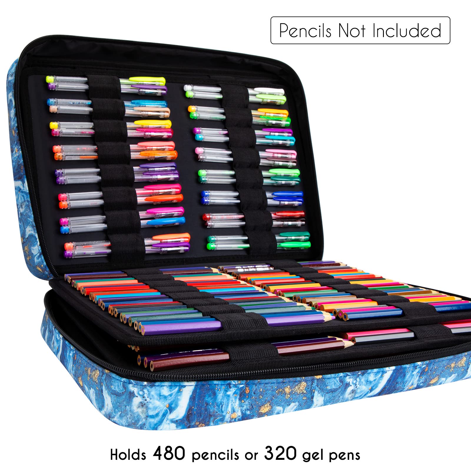 YOUSHARES Big Capacity Colored Pencil Case - 480 Slots large Pen Case Organizer with Multilayer