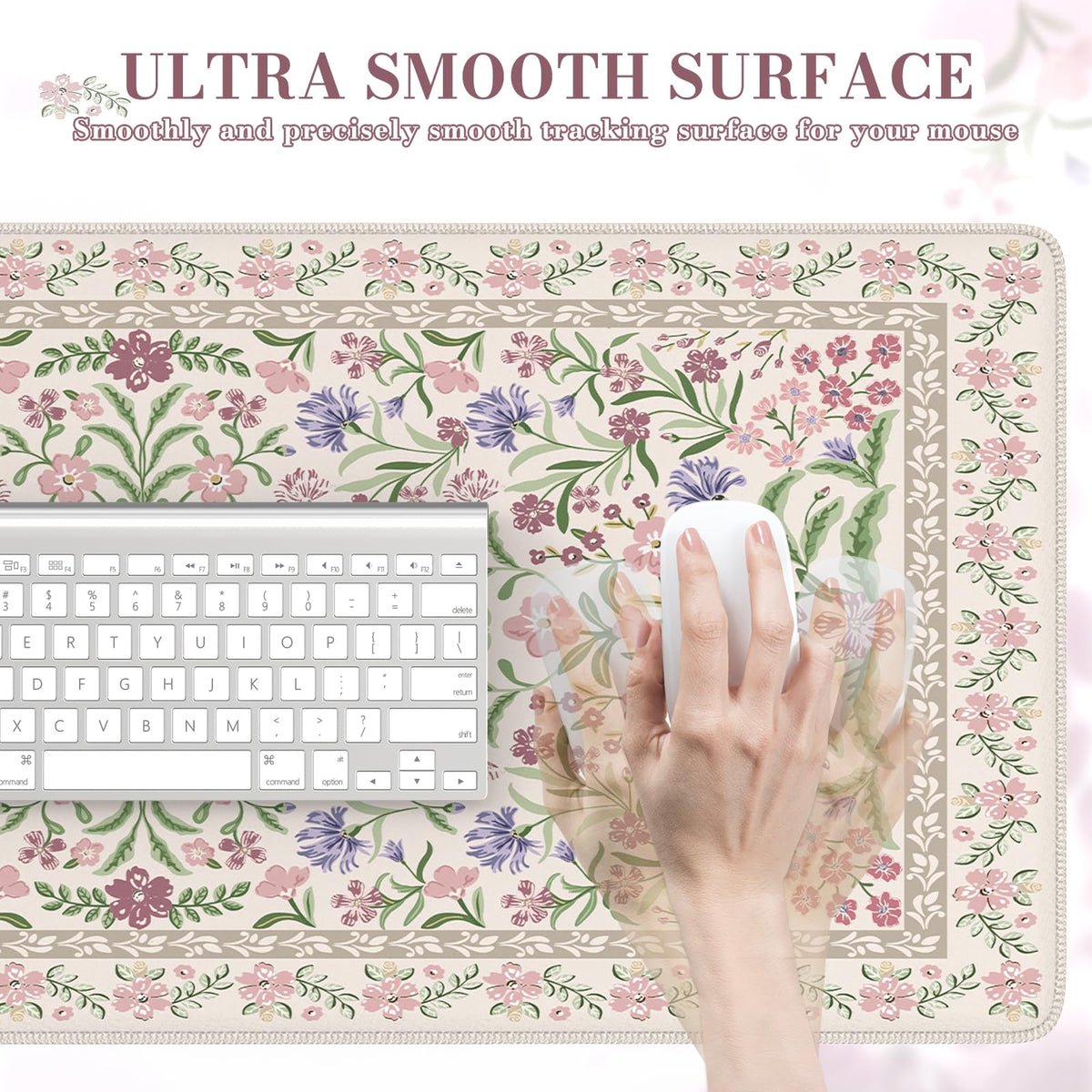 iCasso Desk Mat for Keyboard and Mouse, Large Mouse Pad,35.4x15.7in,Purple