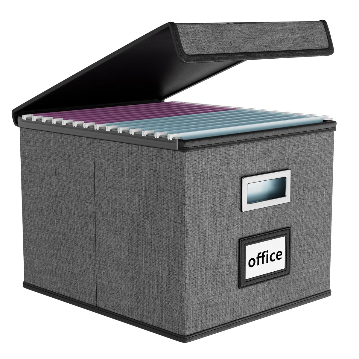 Huolewa File Organizer Box with Lids, Collapsible File Folder Organizer