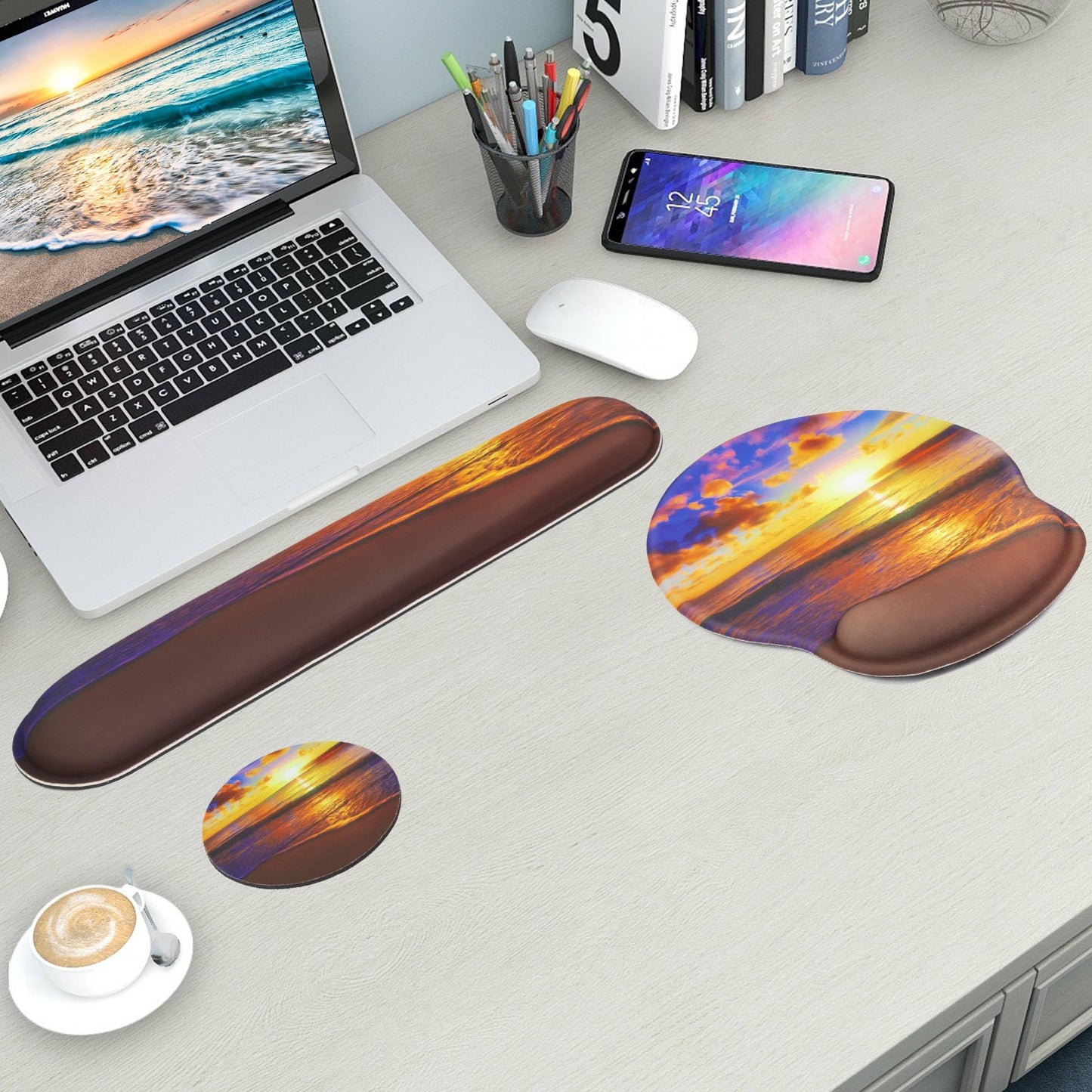 Wiabsi Mouse Pad and Keyboard Wrist Rest Support,Ergonomic Mouse Pad Set
