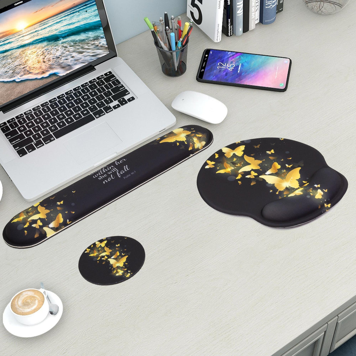 Wiabsi Mouse Pad and Keyboard Wrist Rest Support,Ergonomic Mouse Pad Set