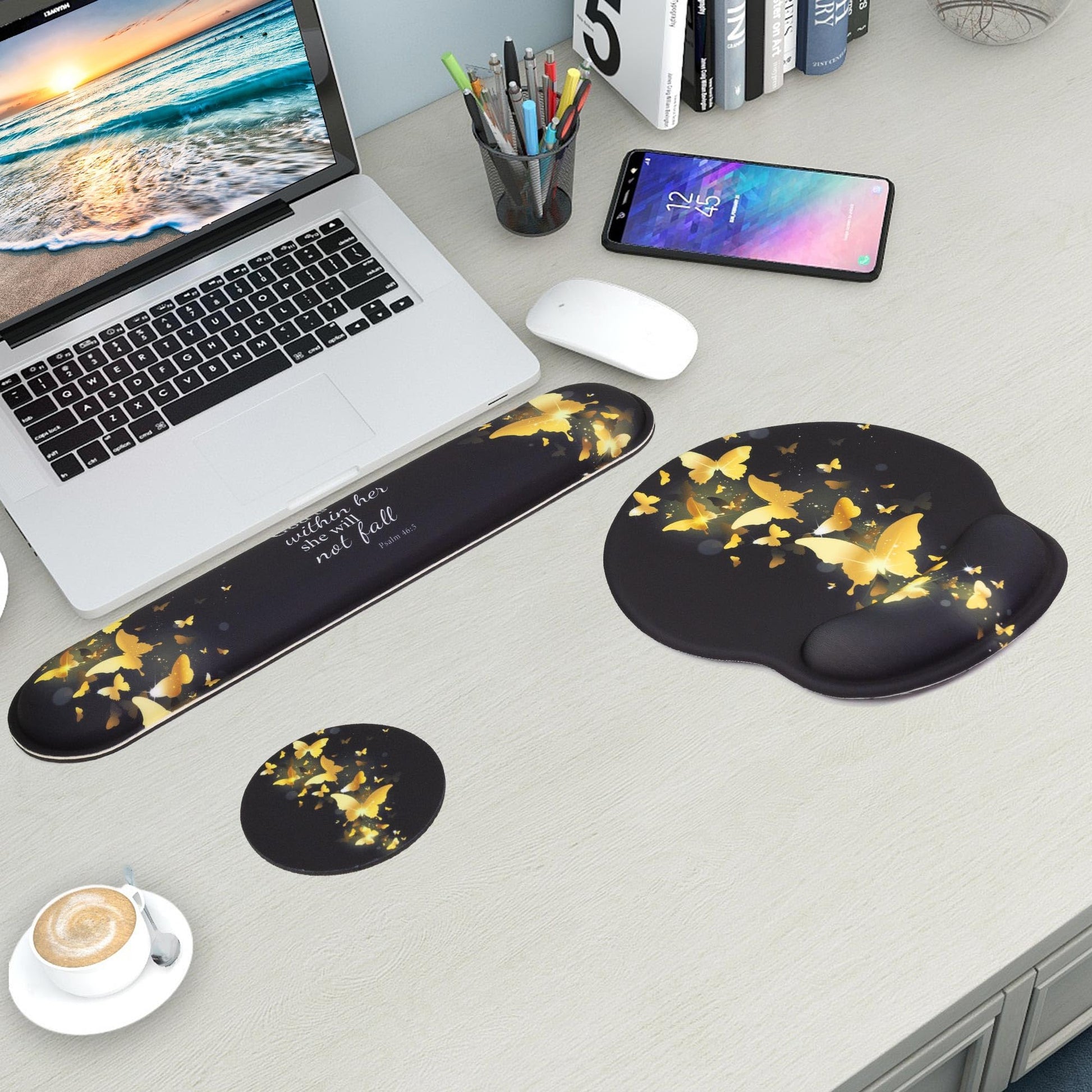 Wiabsi Mouse Pad and Keyboard Wrist Rest Support,Ergonomic Mouse Pad Set