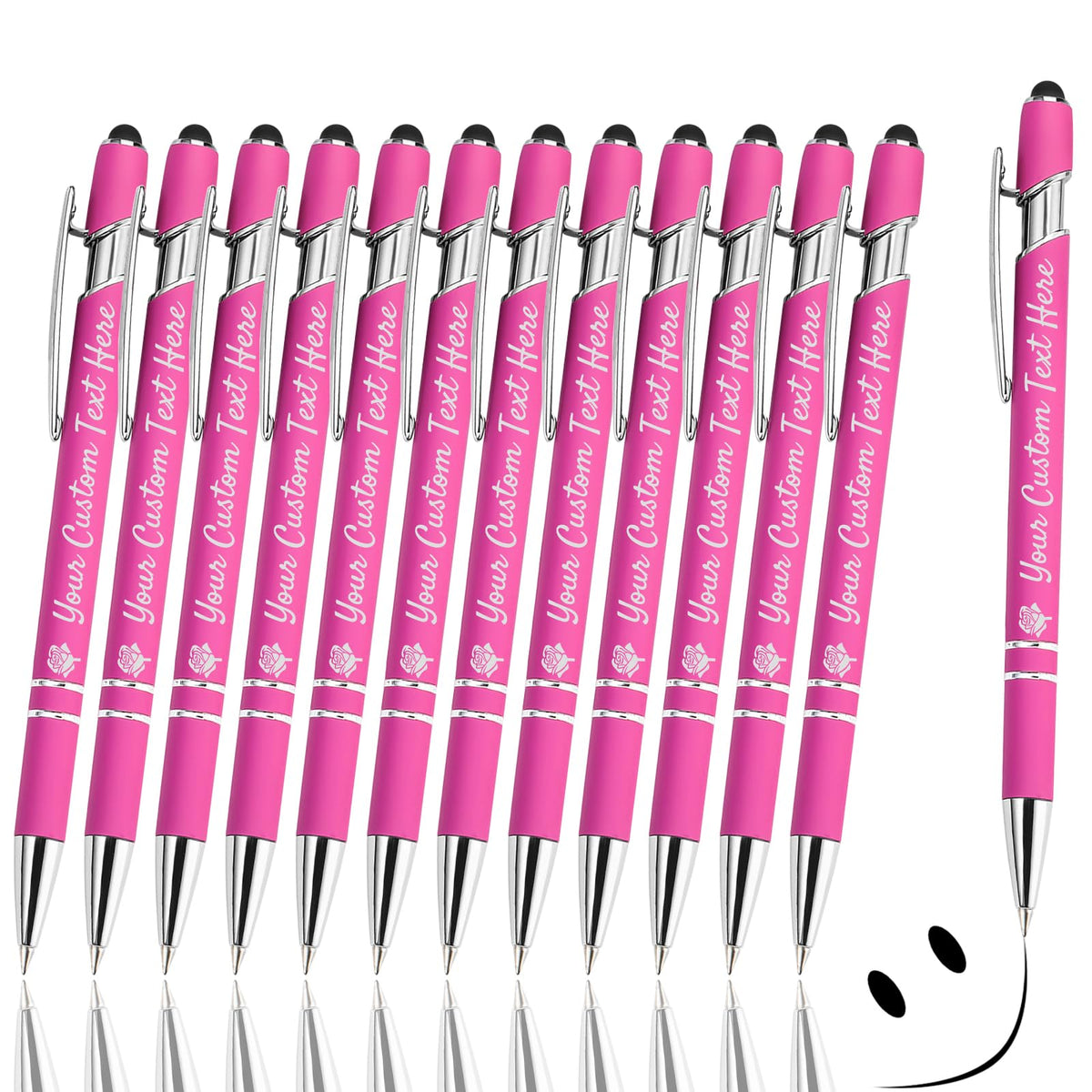 GIFTSDIY Personalized Pens with Stylus,Custom Engraving Ballpoint Pens,Imprinted with Your Logo or