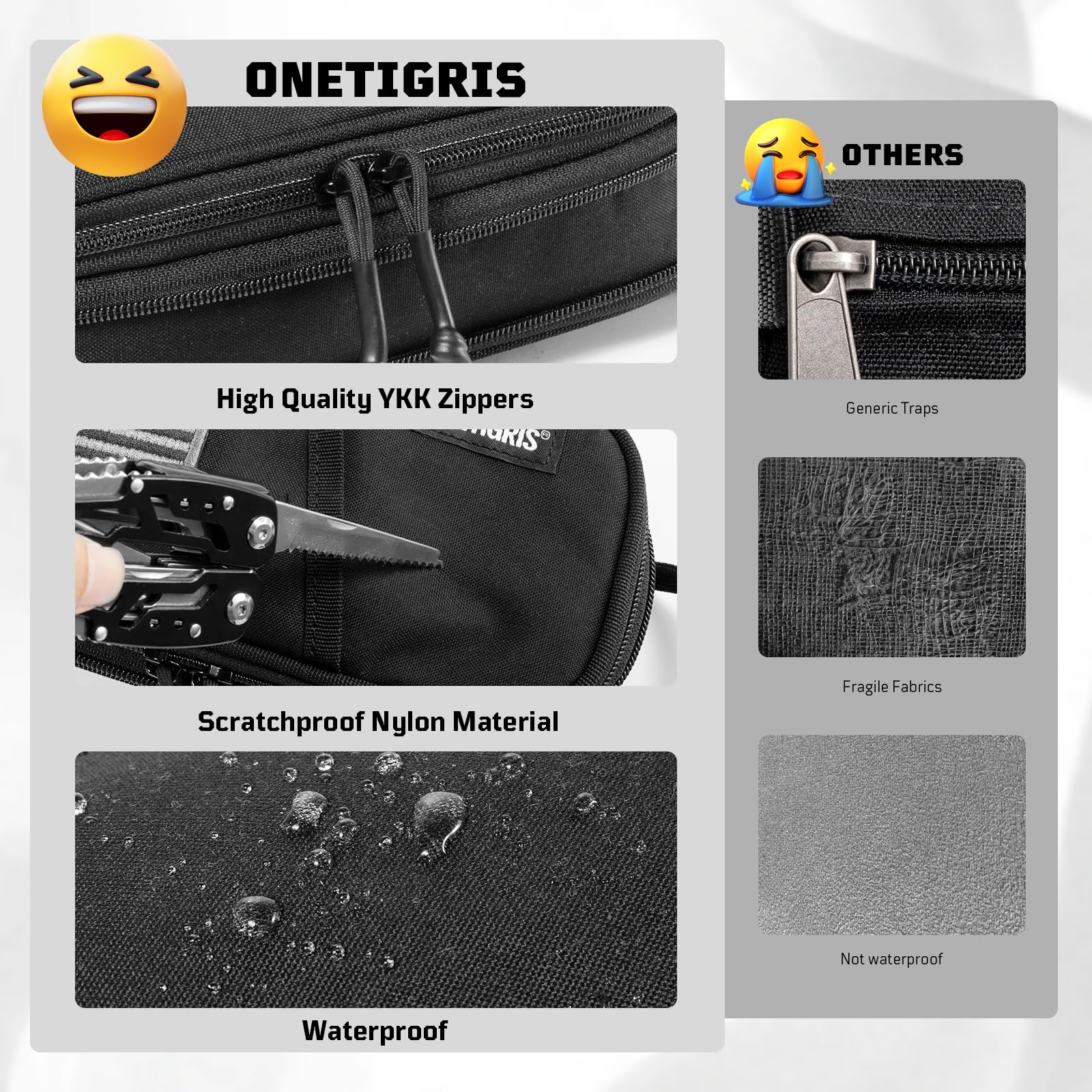 ONETIGRIS Pencil Pouch for Boys, Zipper Multi-Slot Large Capacity