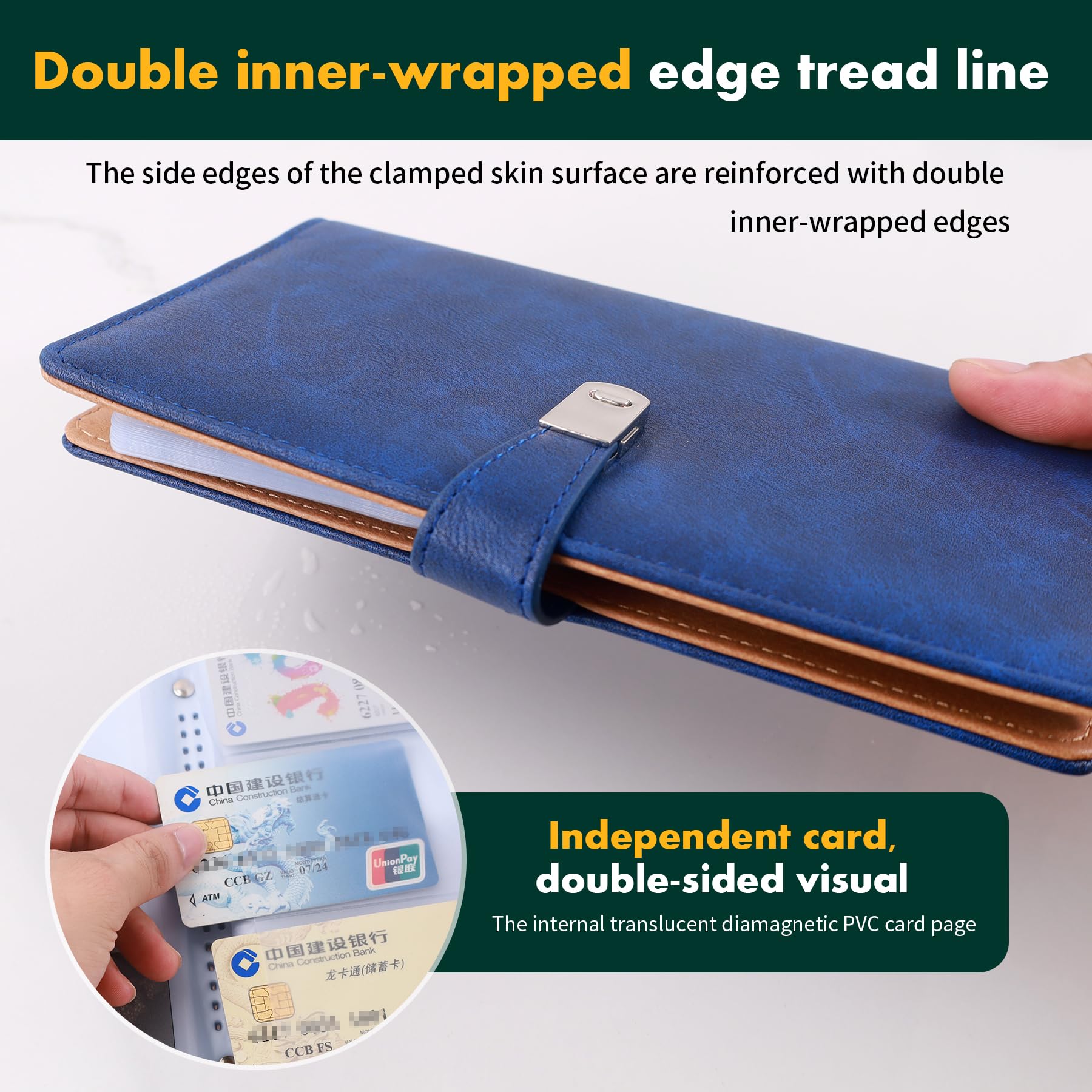 XMLINPER Business Card Organizer holder Book,Credit Card holder,Leather Business Card Case Book