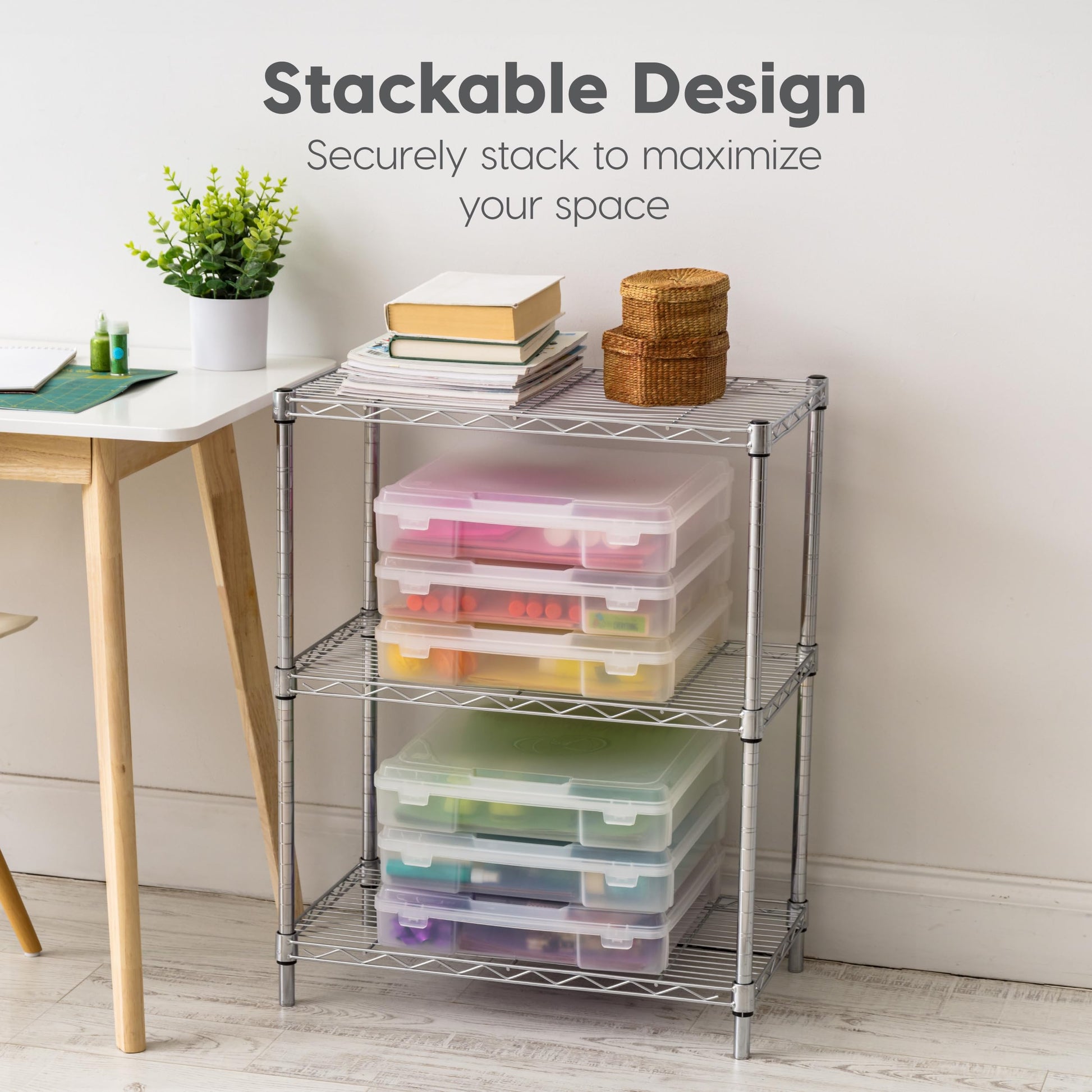 IRIS USA Scrapbook Case |Made in USA| Fits 12"x12" - Thick (6-Pack) - Clear