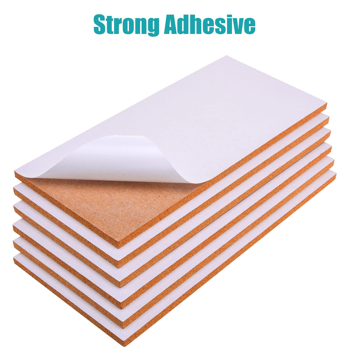 SUNGIFT 17 x 8 Inch Cork Bulletin Board 6 Pack, 1/2" Thick for Office/Home