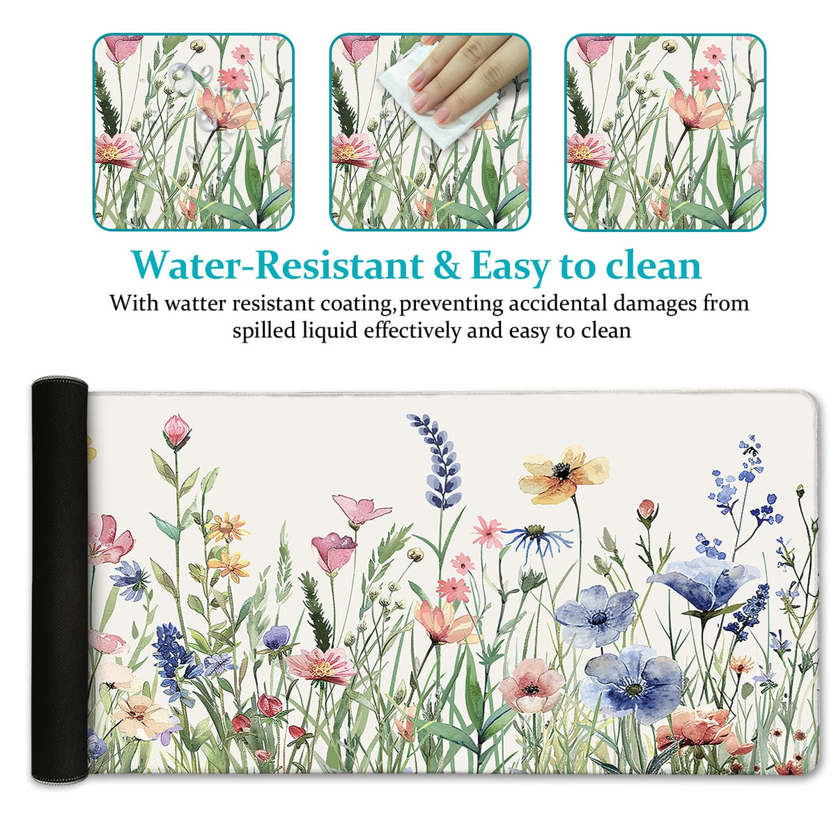 LIMKRIAN Flower Mouse Pad Large Desk Mat for Keyboard Mouse, 31.5x11.8 in