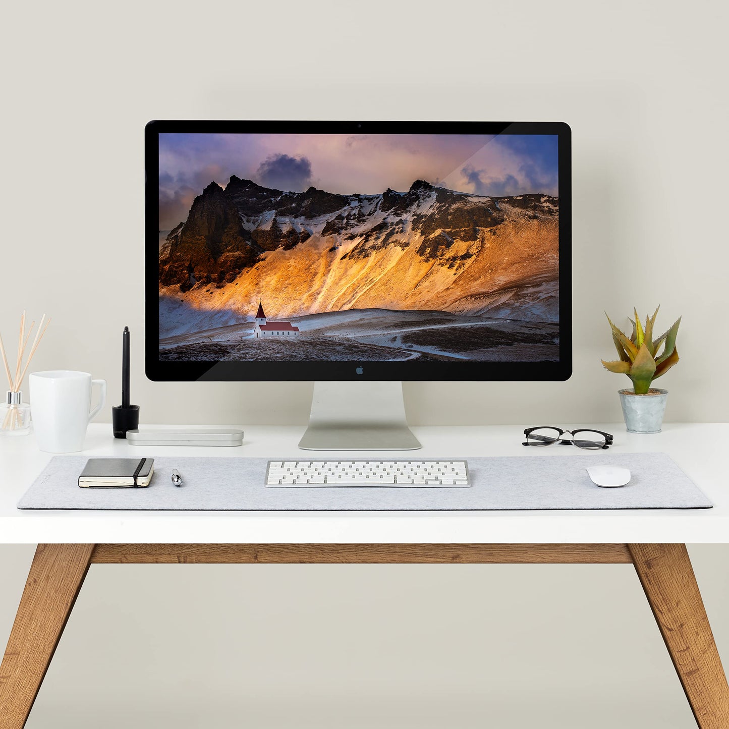 Wolvende Premium Felt Desk Mat | Large 15.75" x 36" | Multifunctional Desk Pad for Home Office |