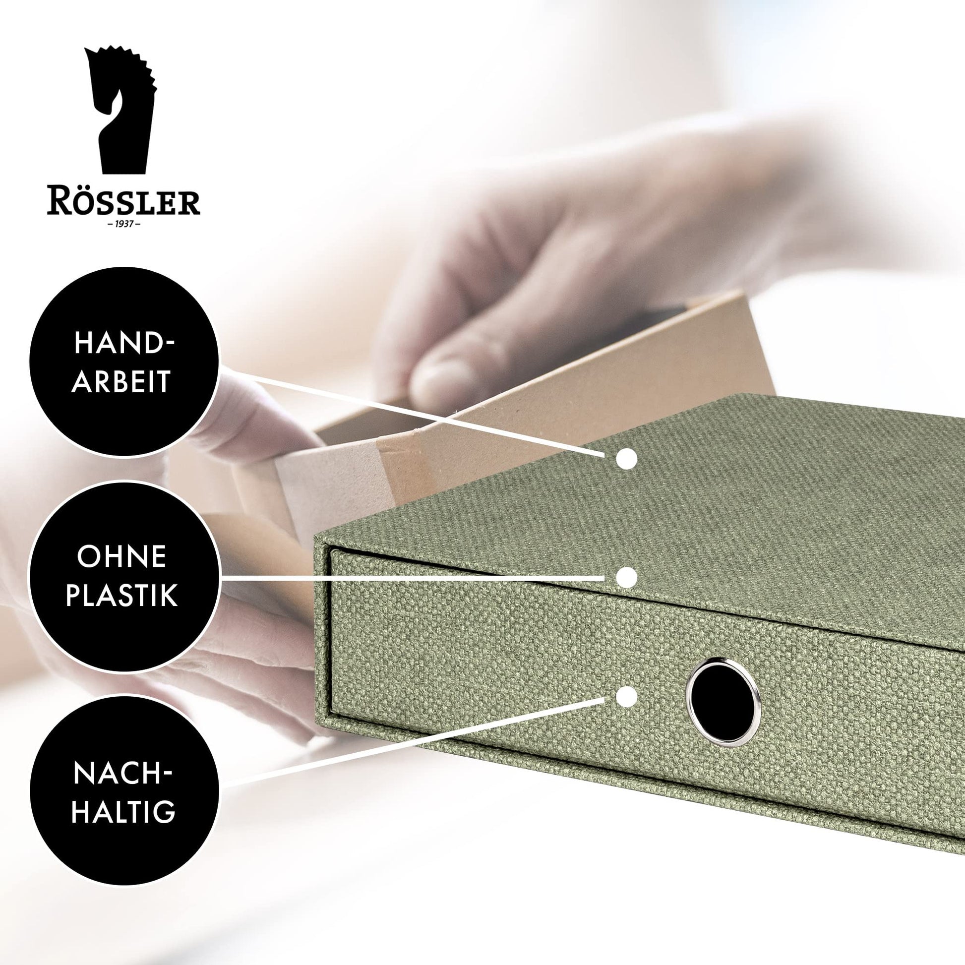 Rössler S.O.H.O.1 Drawer Box for A4 with Finger Hole, Special Line, Sage,