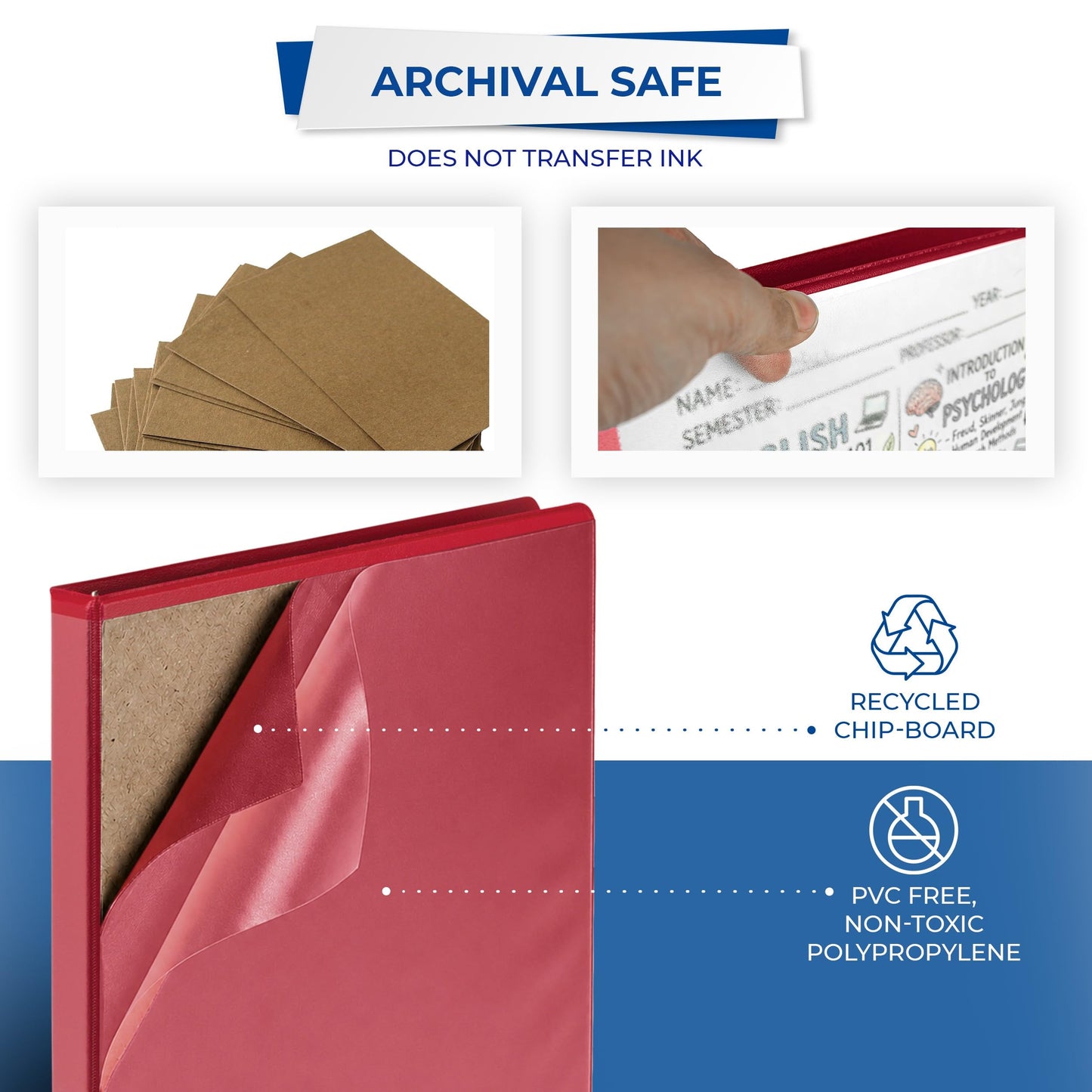 Samsill 0.5 Inch 3 Ring Binders, Economy Round Ring, Clear View Cover, 100 Sheet Capacity - for