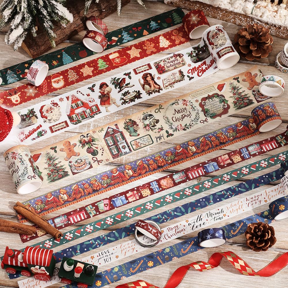icceemee Christmas Theme Washi Tape Set, 20 Rolls Christmas Theme Washi TapeWritable Decorative