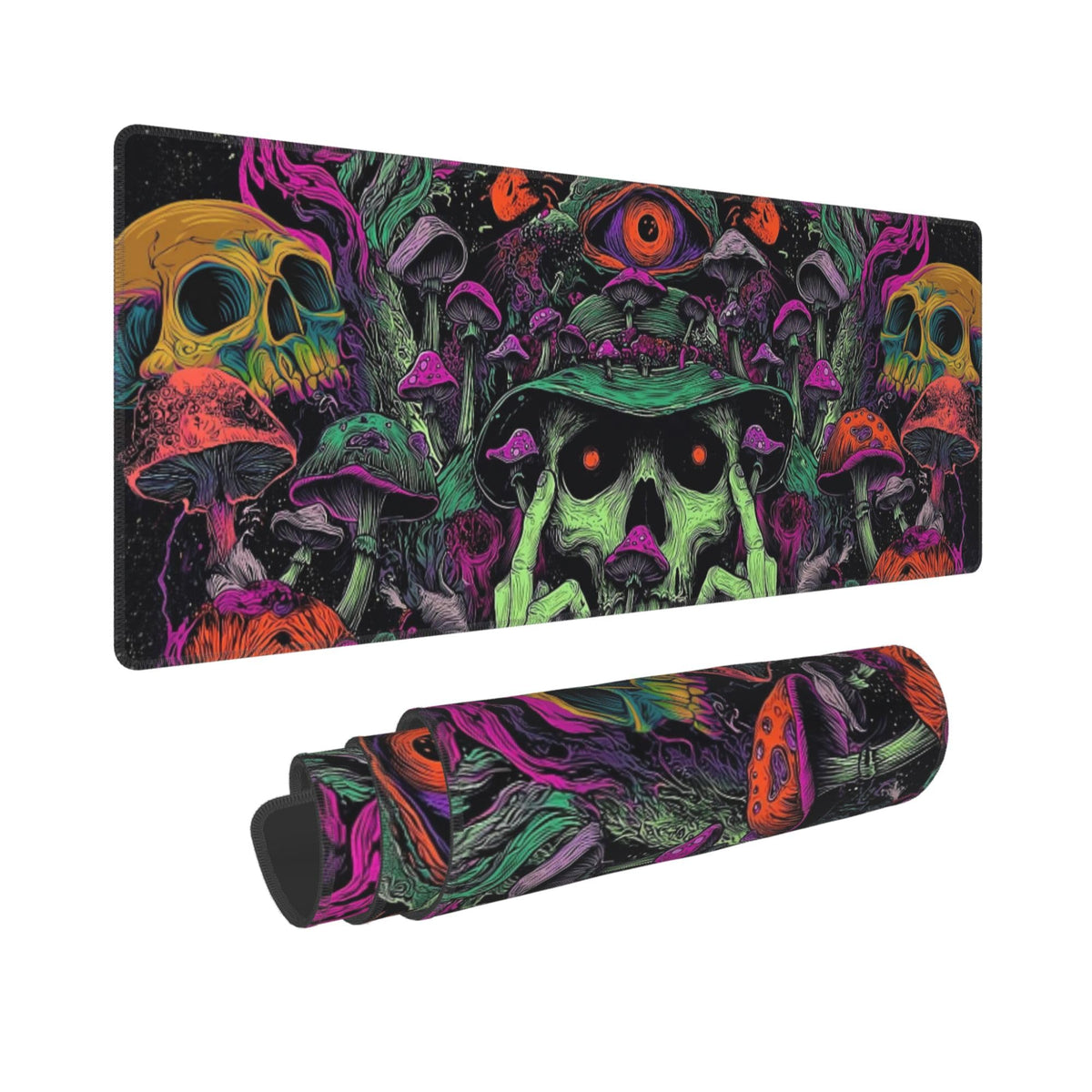 Skull Mushroom Mouse Pad Extended Large Gaming Mouse Pad XL Stitched Edges for Gamer Home Office