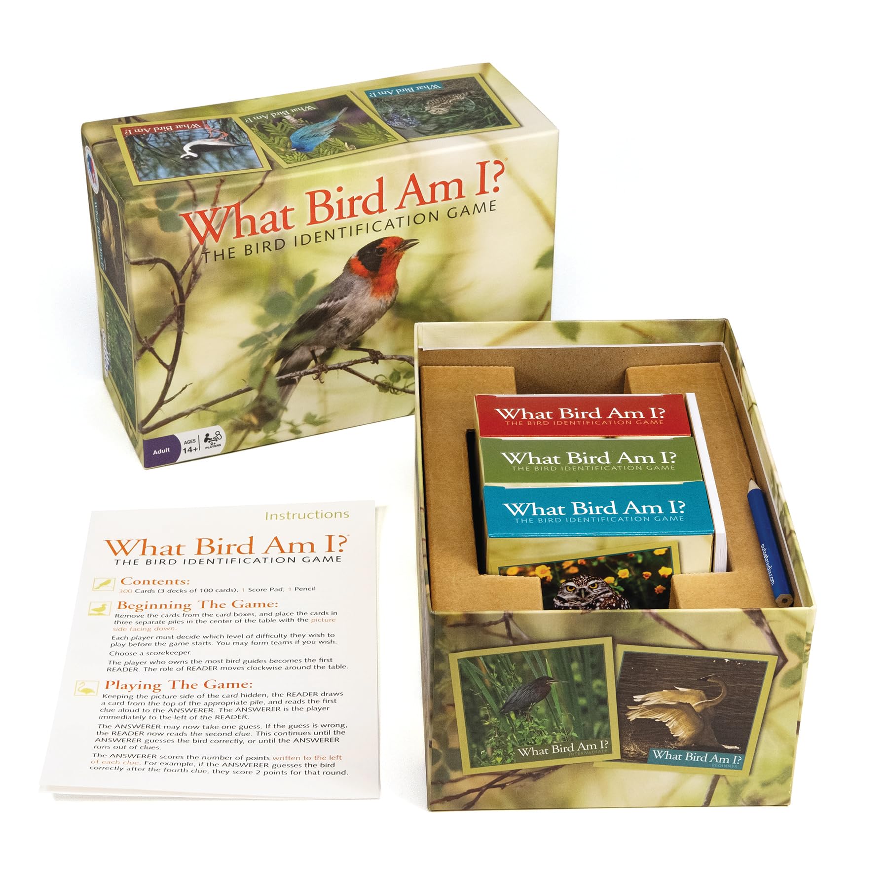 Outset Media What Bird Am I? – The Bird Identification Game – Contains 300 Cards for 2 or More