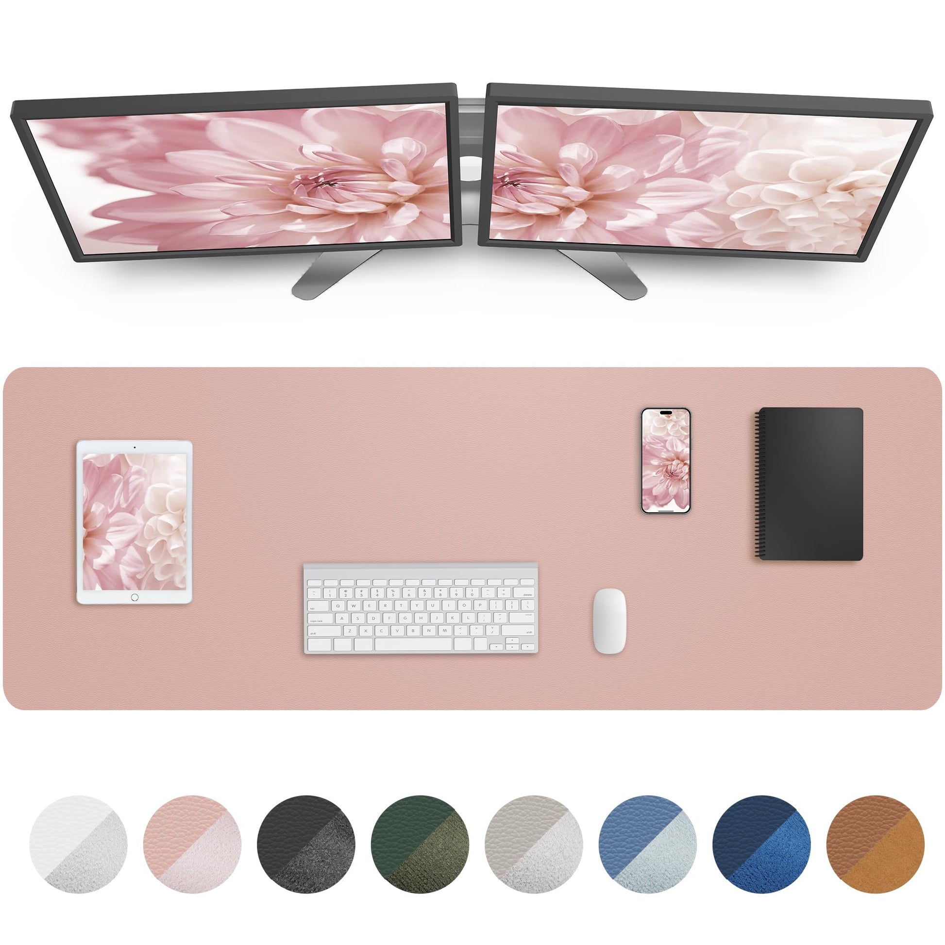 AFIING Leather Desk Pad Protector,Mouse Pad,Office Desk Mat, Non-Slip PU Leather Desk Blotter,Large
