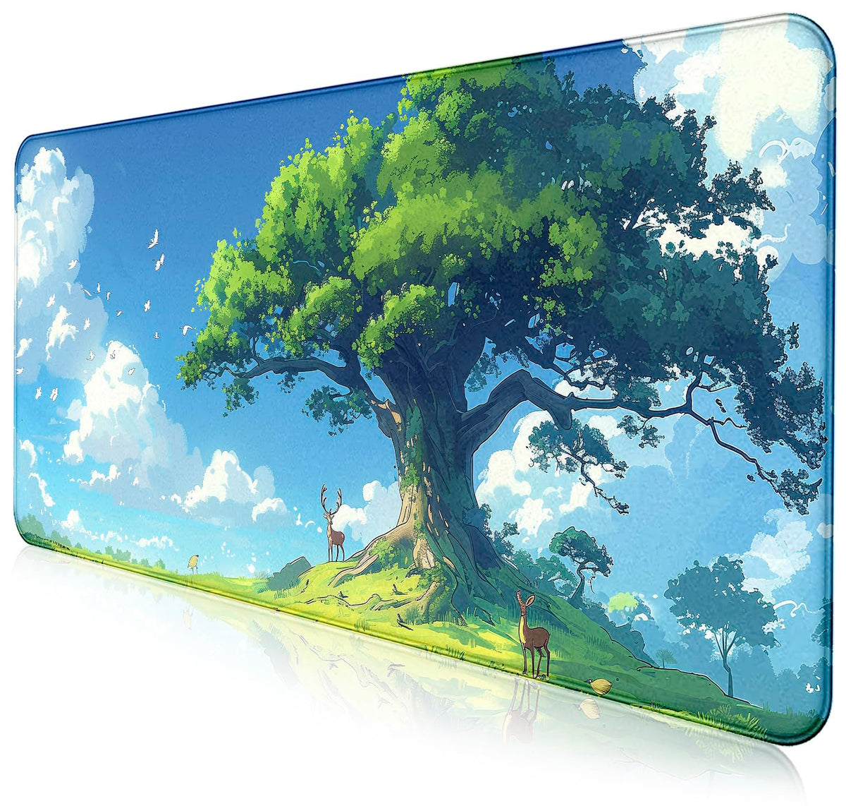 Large Green Plant Outdoor Landscape Office Desk Pad, Computer Mouse Pad