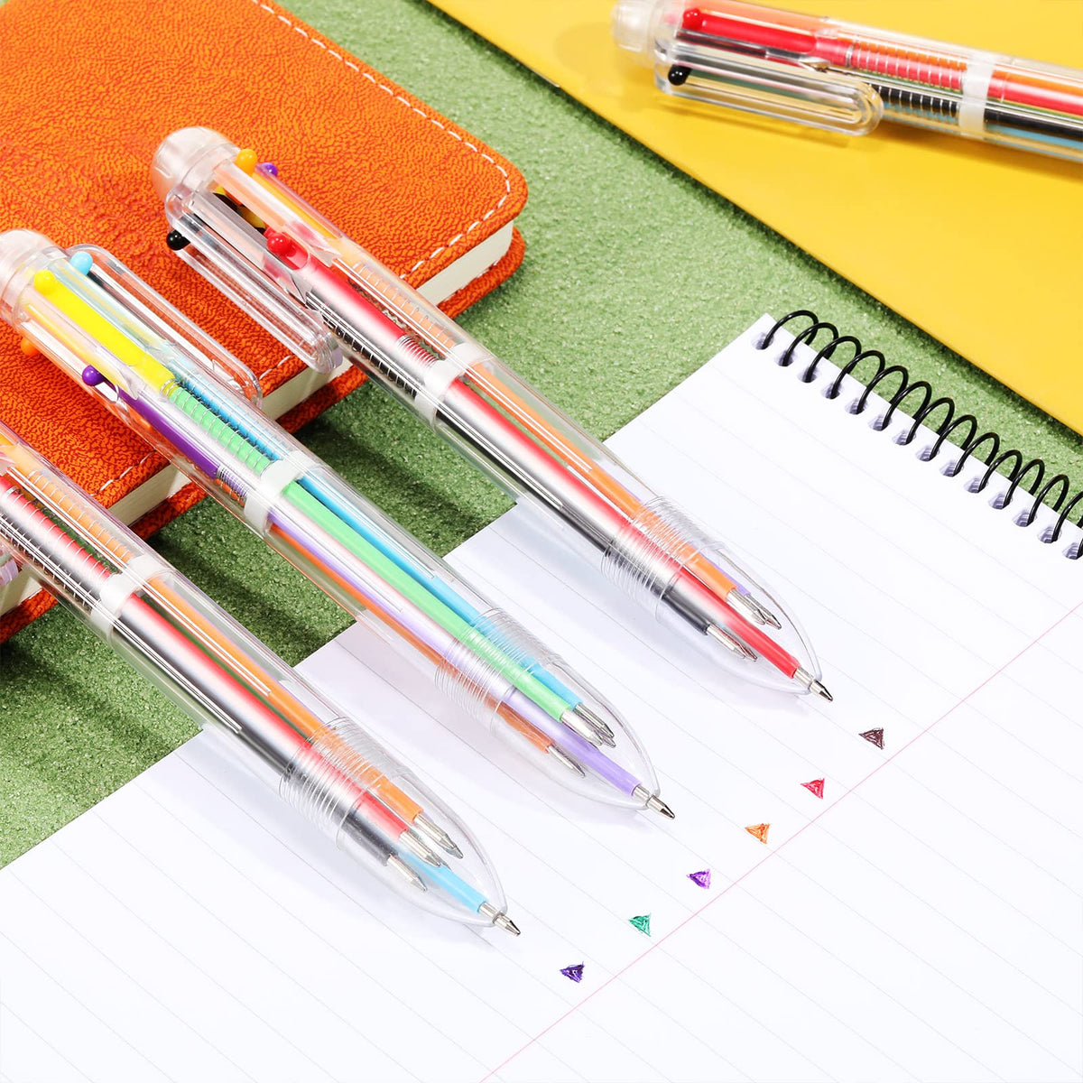 Handepo 60 Pcs 6 in 1 Multicolor Pens Bulk 0.5mm Retractable Rainbow