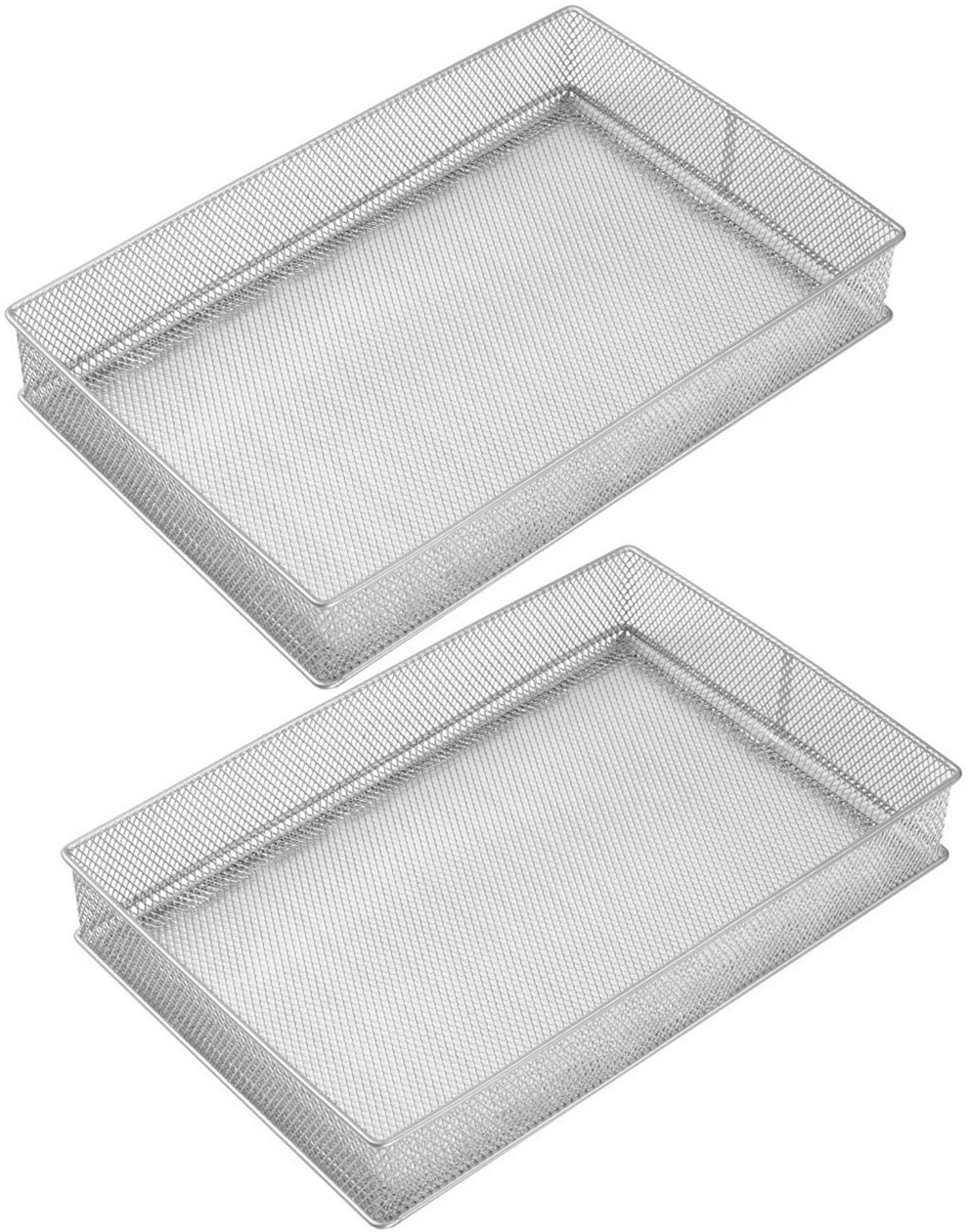 YBM Home Silver Mesh Drawer Organizer and Storage for Kitchen Drawers, Serves as School Supply