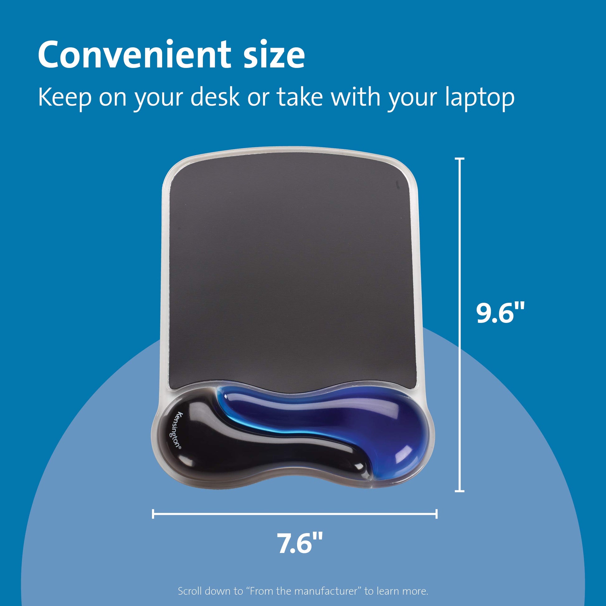 Kensington Duo Gel Mouse Pad with Wrist Rest, Ergonomic Wrist Support for Pain Relief, Comfortable