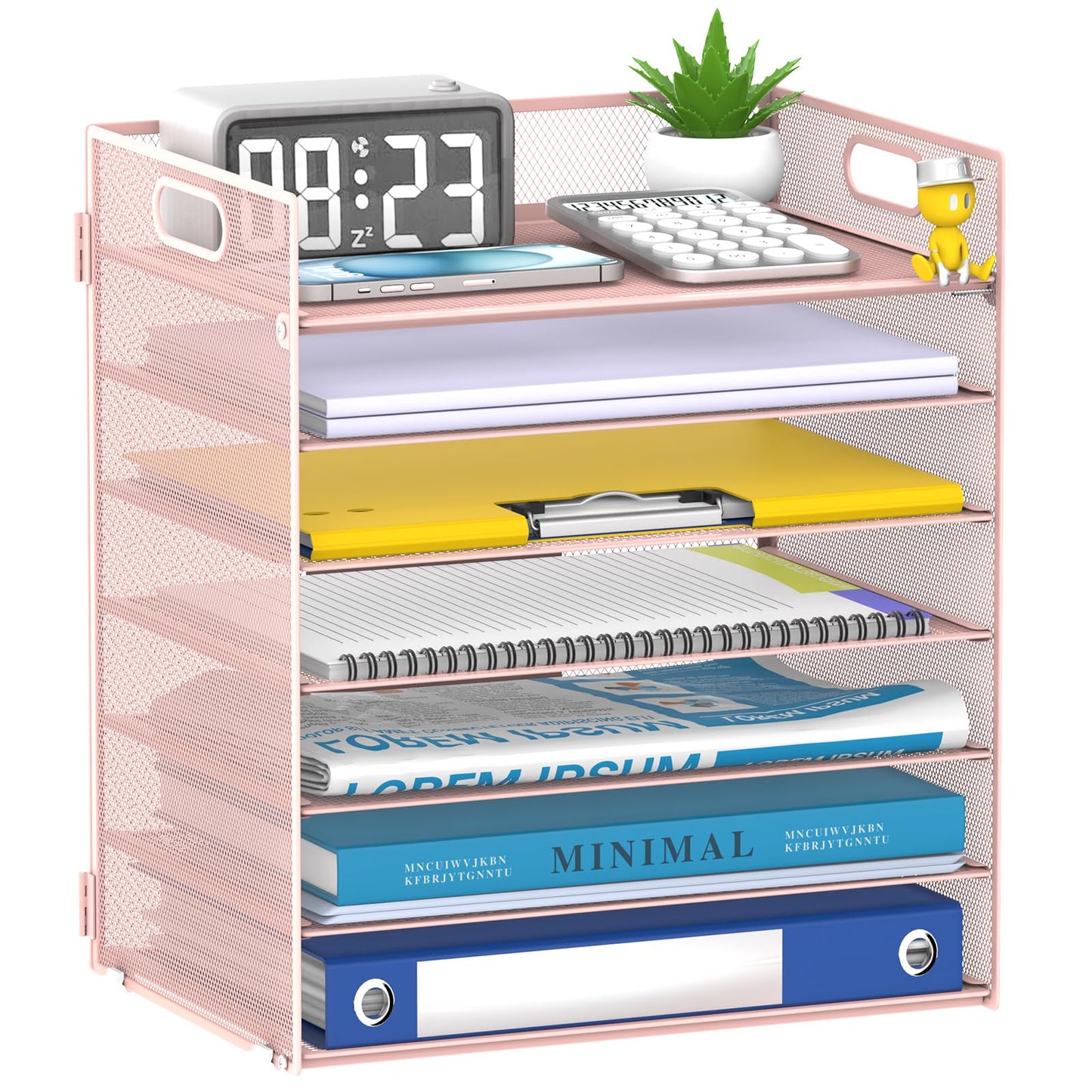 ReePlan 7 Tier Paper Organizer for Desk with Letter Trays & Handle