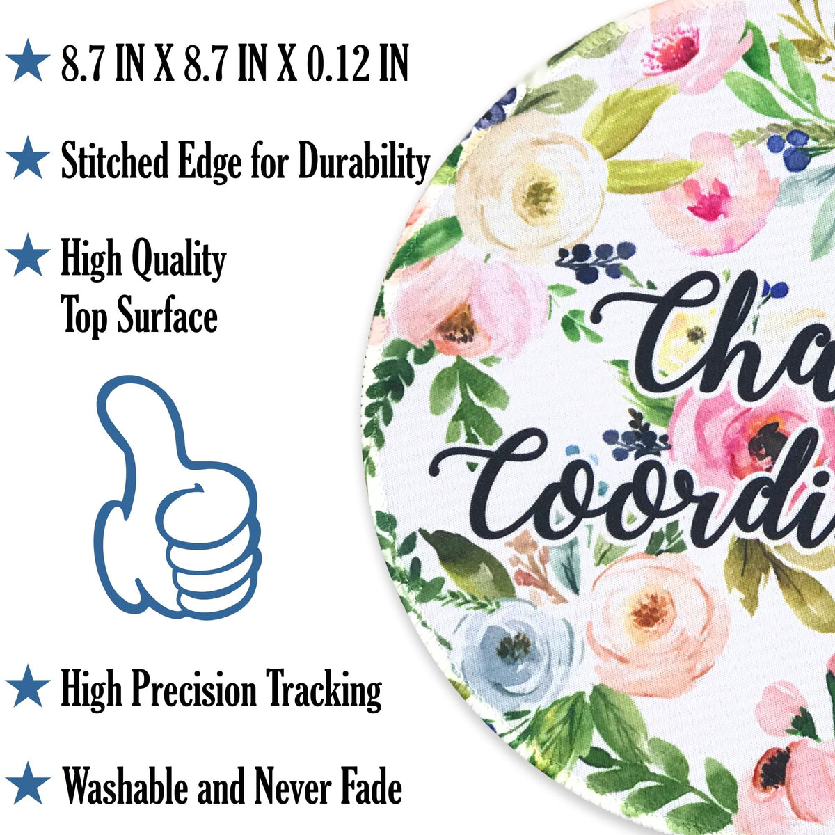 Eleville Mouse Pad Bundle of 3 Fashion Stylish Floral Style Boss Lady Chaos Coordinator You Got