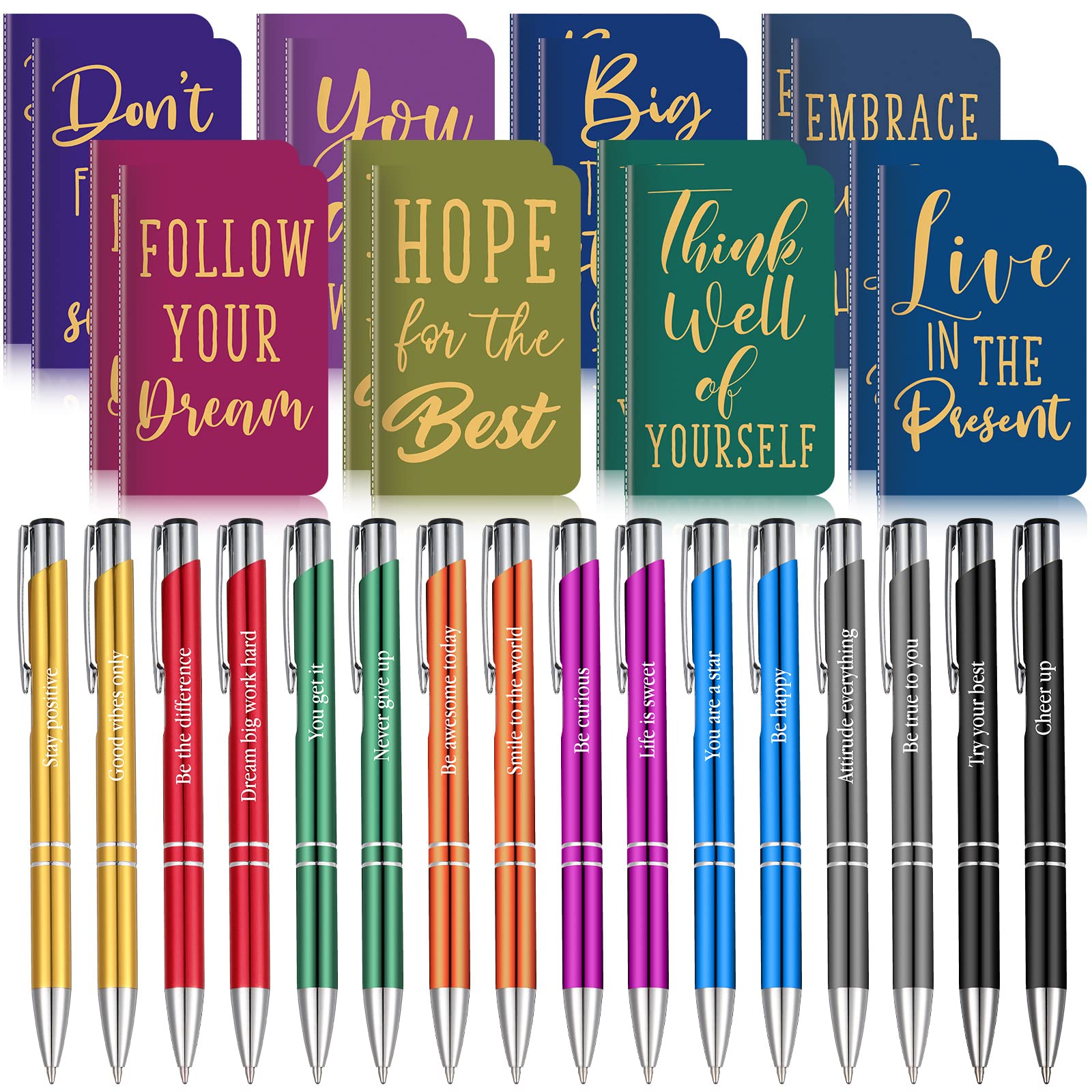 Funrous 32 Pcs Mini Notebooks with Pens Adults Party Favors, Simple