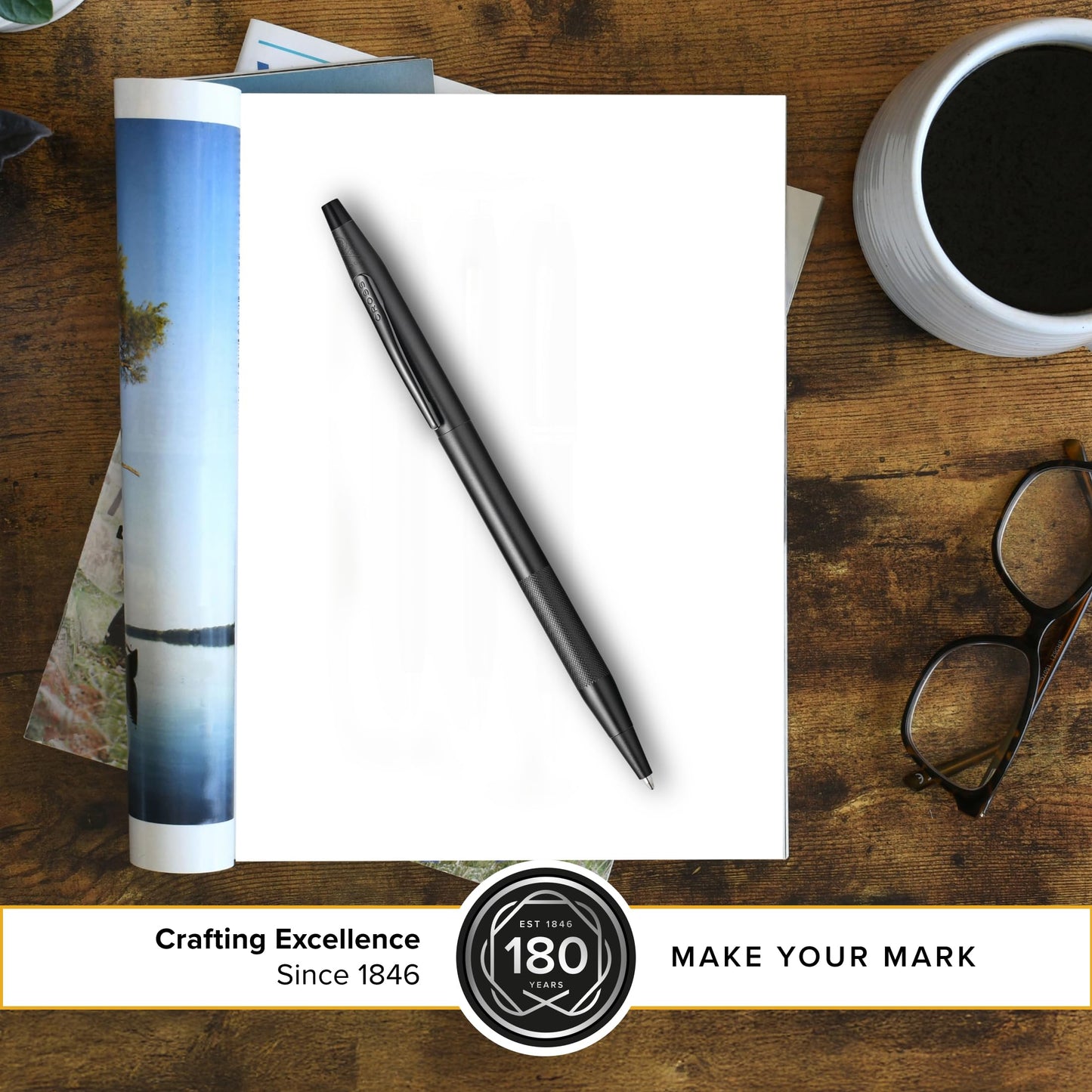 Cross Classic Century Black PVD Micro-knurl Ballpoint Pen, Black Ink