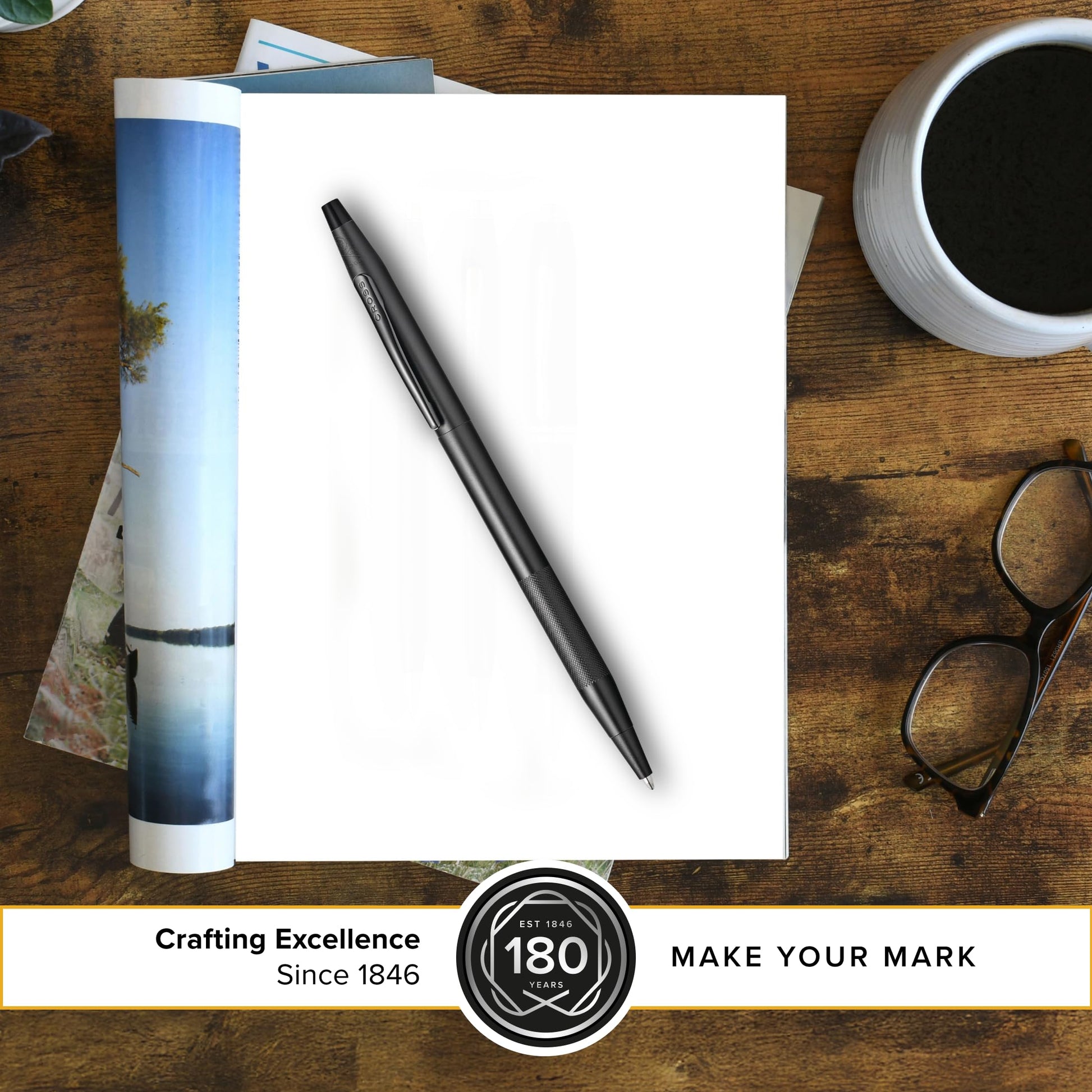 Cross Classic Century Black PVD Micro-knurl Ballpoint Pen, Black Ink