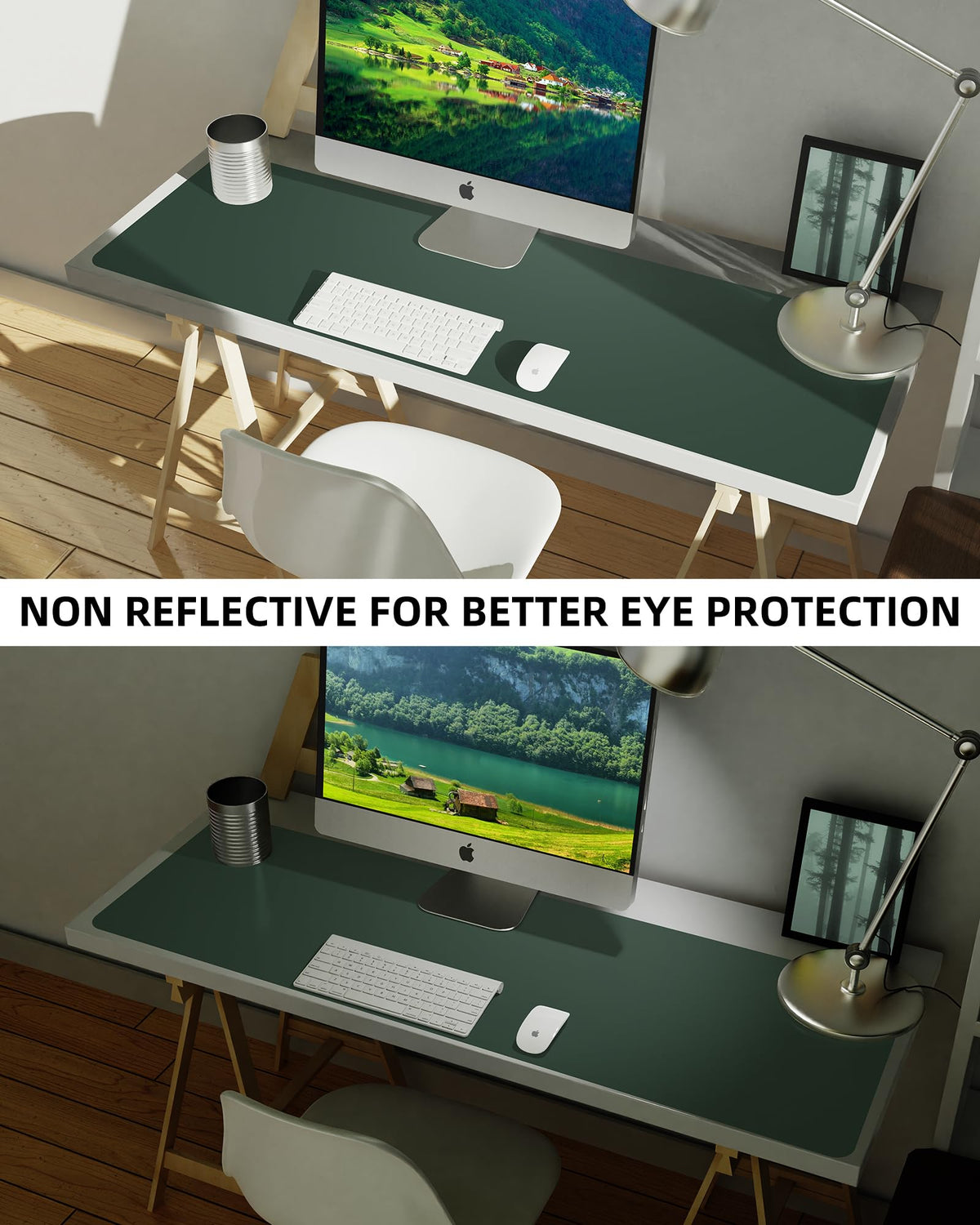 Large Desk Mat,55" x 17"Leather Desk Pad Protector,Large Mouse Pad,Office Desk Mat, Non-Slip PU