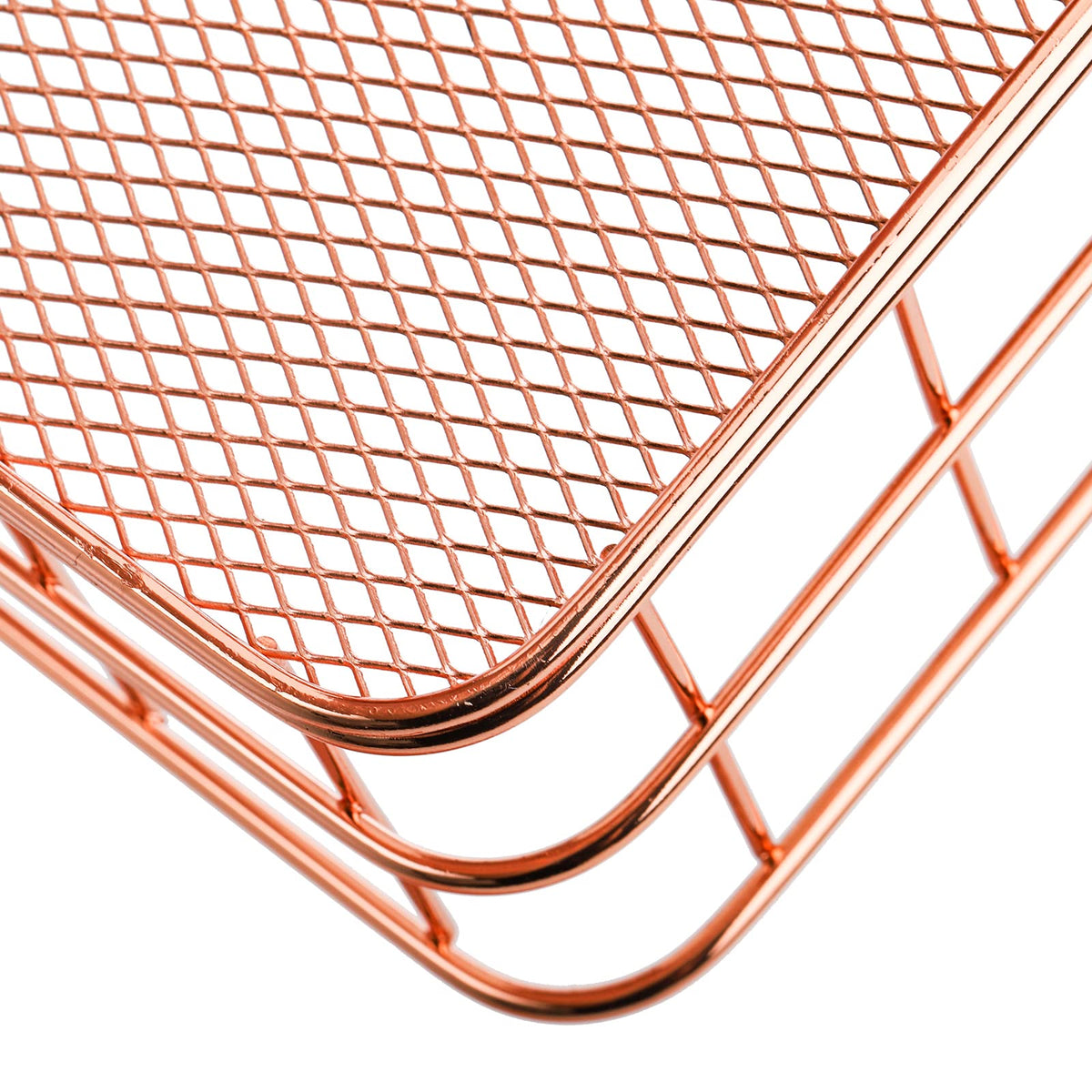 Hacaroa 4 Pack Rose Gold Wire Mesh Basket, Metal Desk Drawer Organizer Desktop Holder Tray for