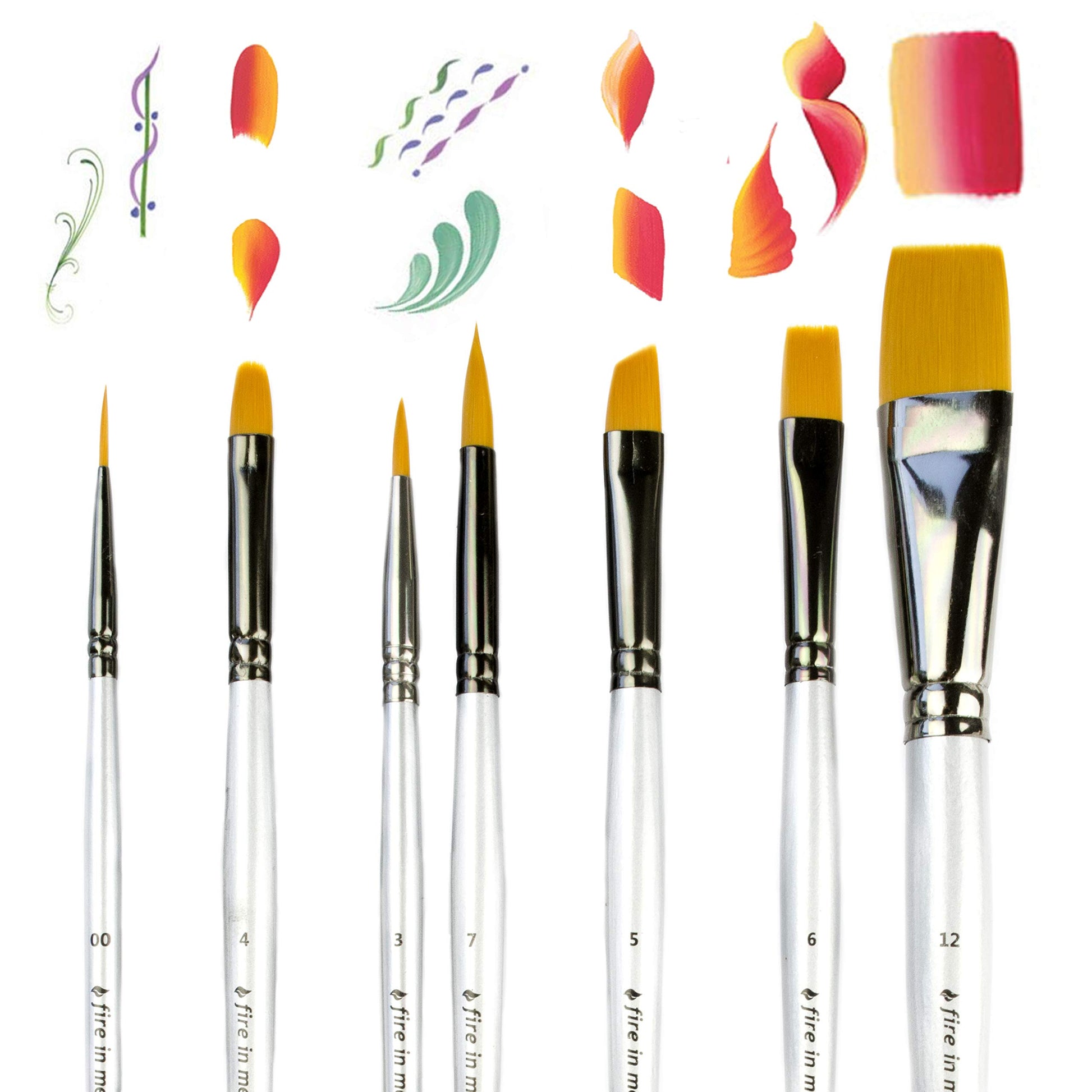 Art Paint Brushes for Acrylic Painting Watercolor Oil Gouache - Body and Face Paint Brushes for