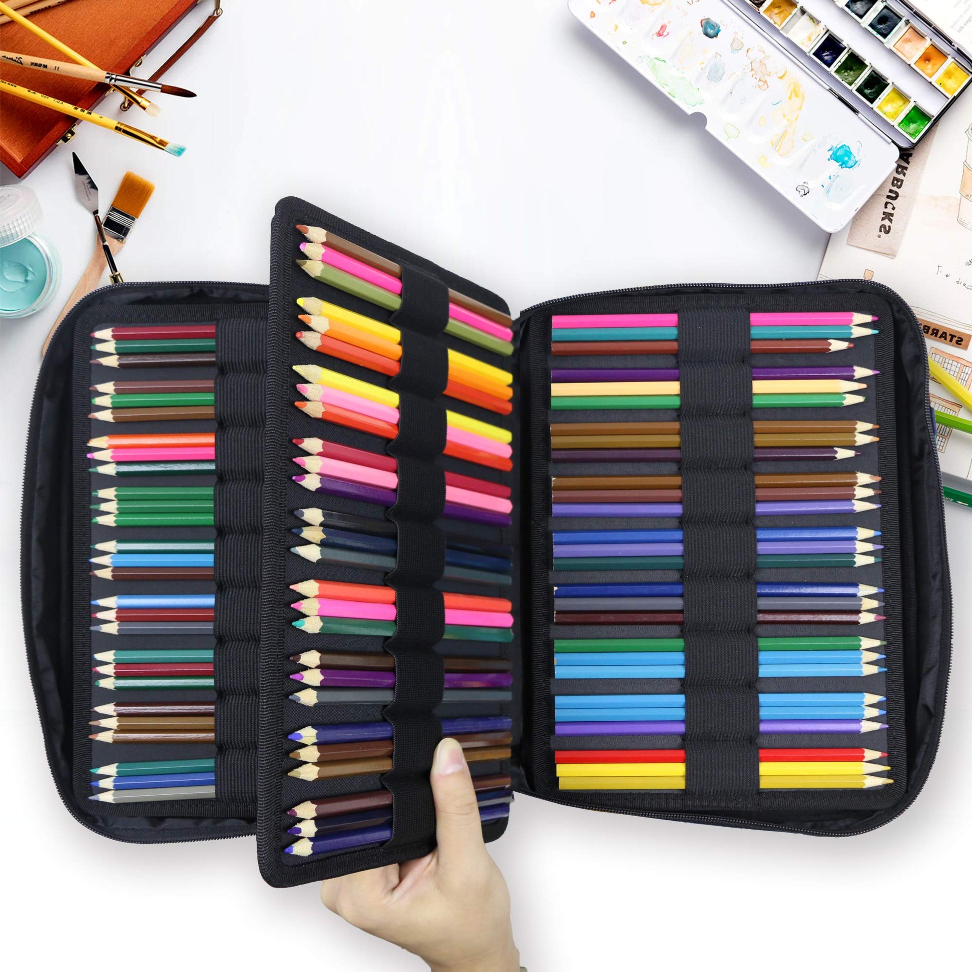 YOUSHARES Colored Pencils Case for 220 PCS Prismacolor Colored Pencils, Large Capacity Pen Case