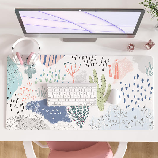 Faux Leather Large Mouse Pad, Office Desk Mat, 31.5"x15.7", Minimalist