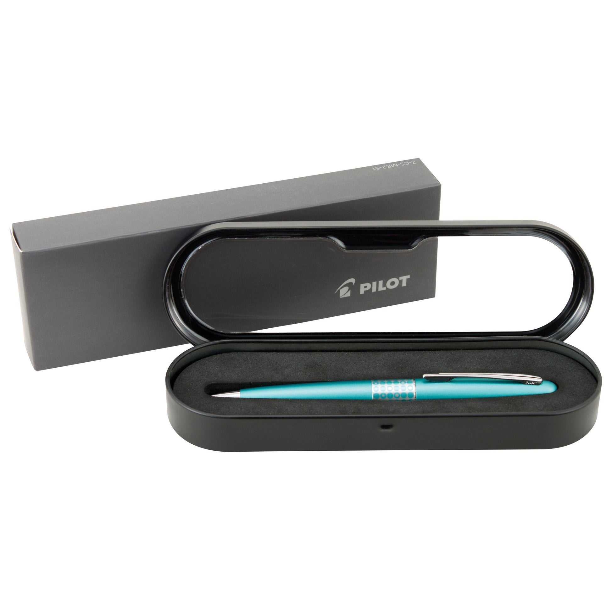 PILOT MR Retro Pop Collection Ballpoint Pen in Gift Box, Turquoise Barrel with Dots Accent, Medium