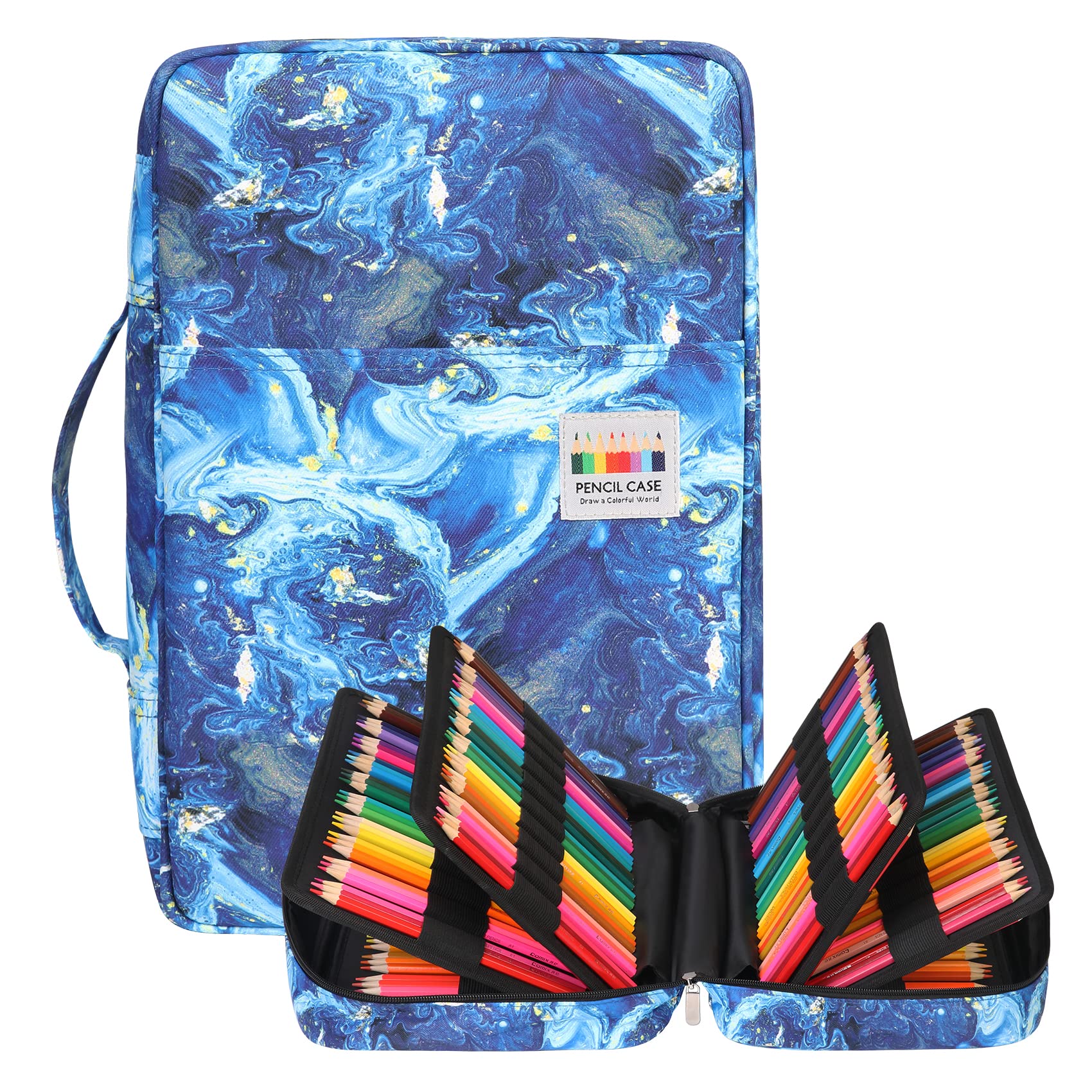 BOMKEE Large Capacity Pencil Case for Adults, 304 Slots Pen Case Pencil Case Multi Compartments