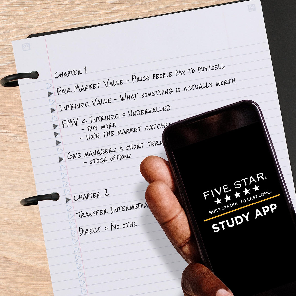 Five Star Flex Refillable Notebook + Study App, College Ruled Paper and 1 Inch TechLock Ring Binder