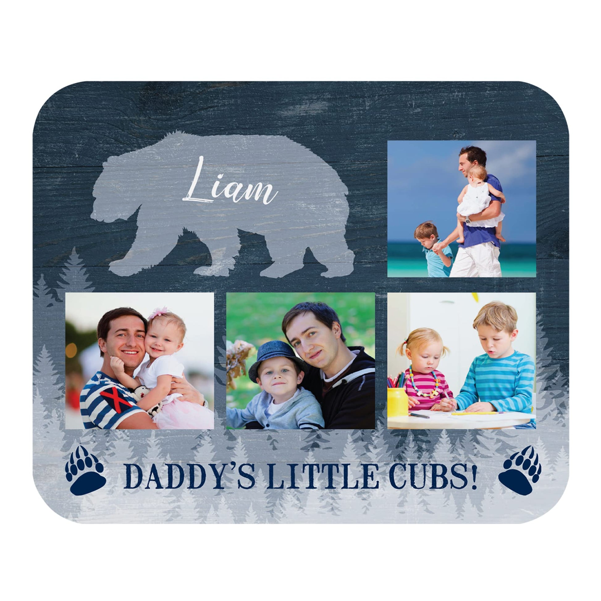 Let's Make Memories Personalized Papa Bear Photo Mouse Pad - Father's Day - for Him - Best Dad
