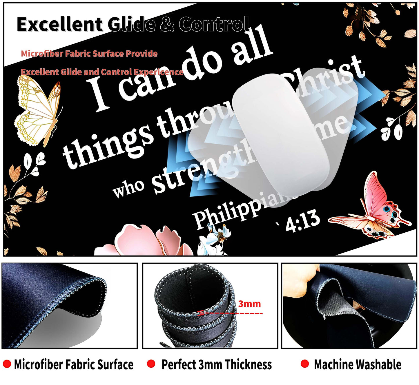 Extended Mouse Pad with Coaster 31.5 x 11.8 Desk Pad Full Desk Mousepad Stitched Edges Desk Mat