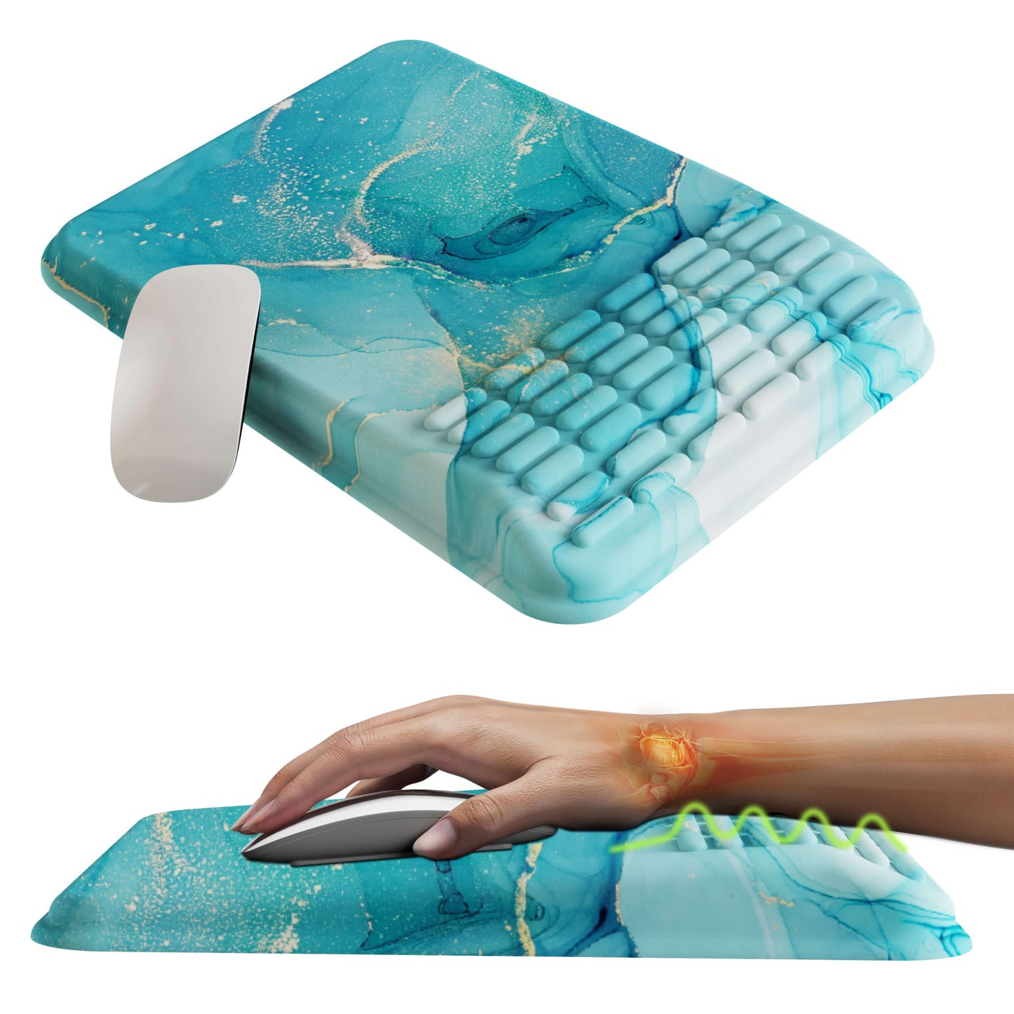 MEKASS Mouse Pad with Wrist Rest, Ergonomic Slope Mousepad for Carpal Tunnel Pain Relief, Memory
