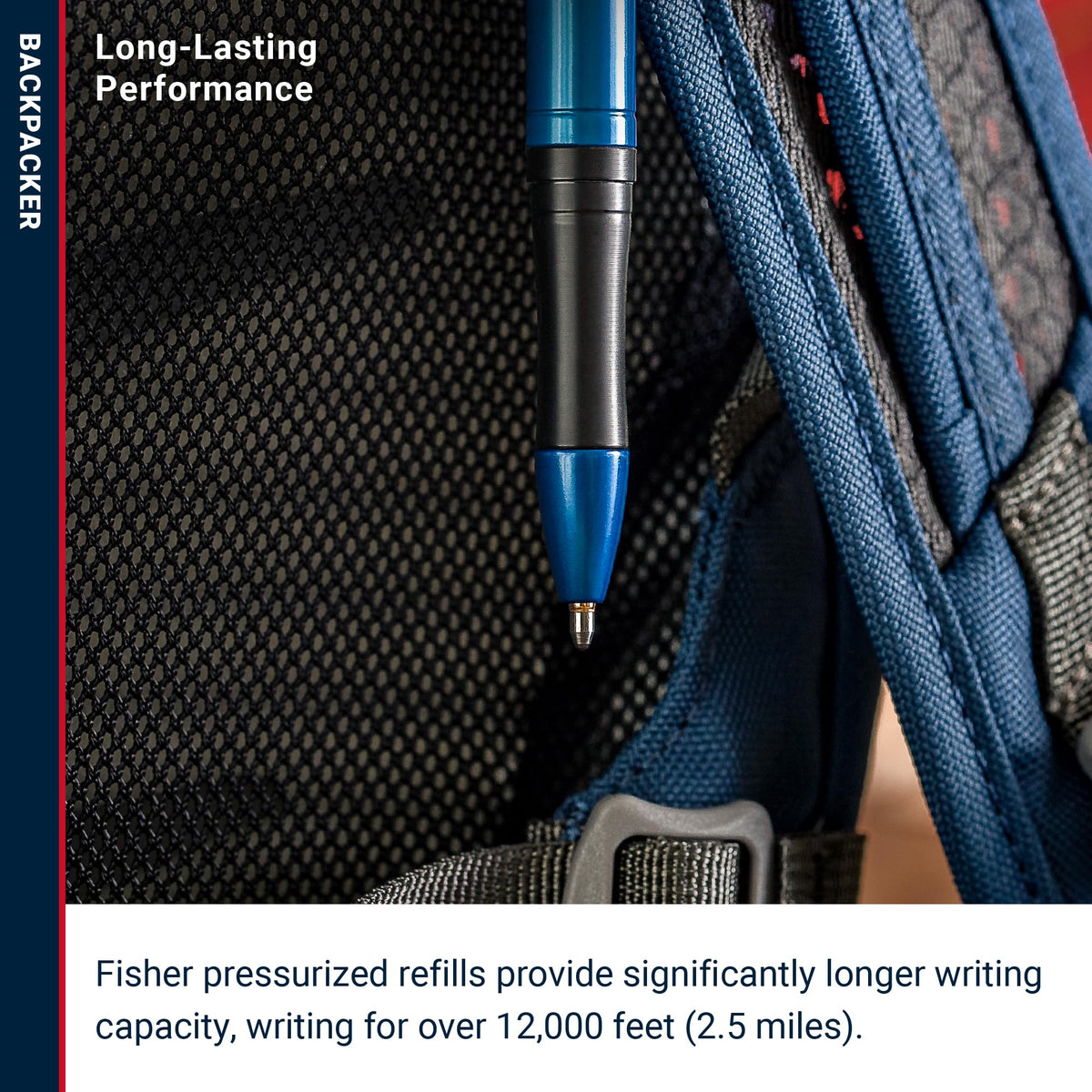 Fisher Space Pen Blue Backpacker Pressurized Ballpoint Pen, Gift Box