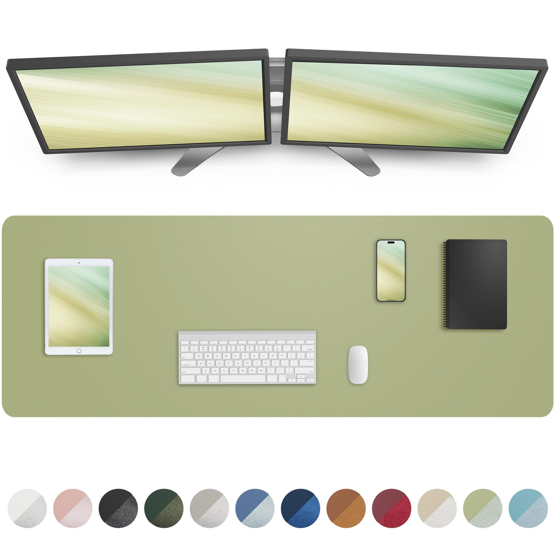 Leather Desk Pad Protector,Mouse Pad,Office Desk Mat, Non-Slip PU Leather Desk Blotter,Large Desk