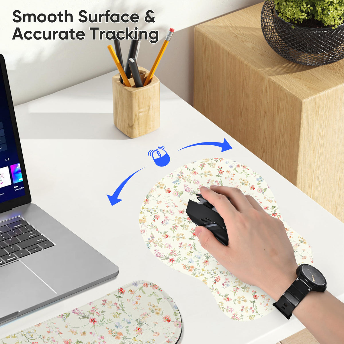 WINTOJO Wrist Rest Support for Mouse Pad Keyboard Set Circle Coaster Gaming Mouse Pad Ergonomic Gel