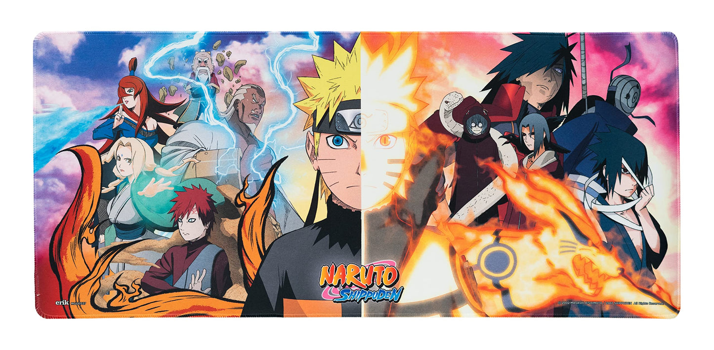 Grupo Erik Naruto XXL Mouse Mat - Desk Pad - 31.5" x 13.78" Non-Slip Rubber Base Mouse Pad, Gaming